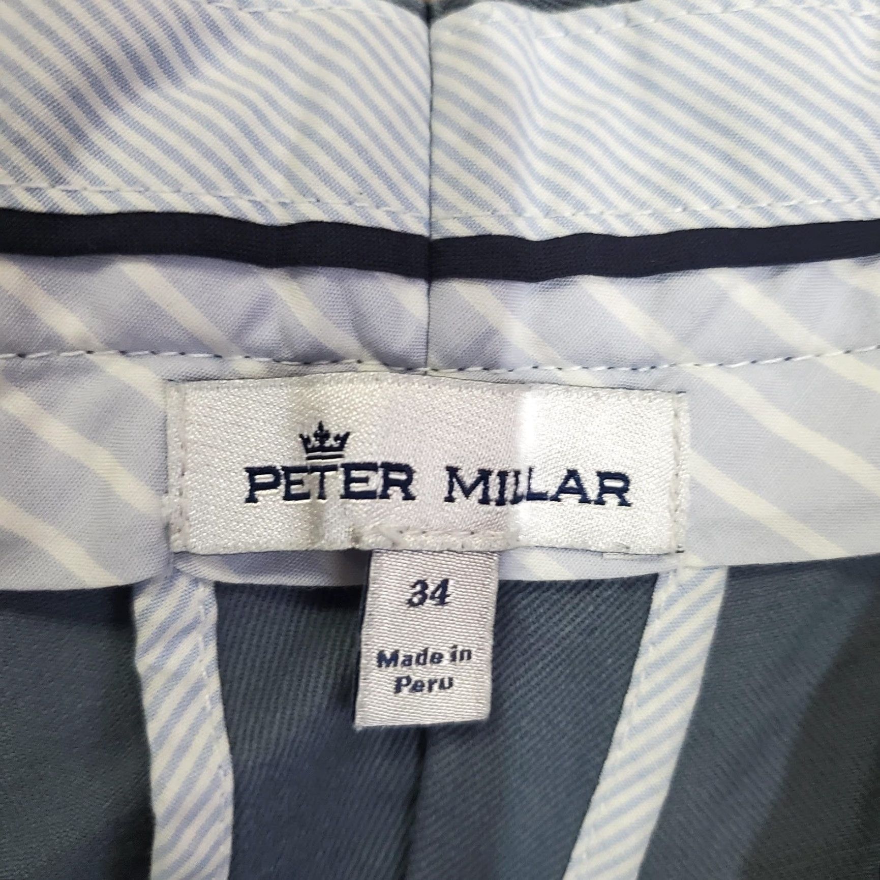 Peter Millar Peter Millar Shorts Mens 34 Blue Chino Flat Front Stretch Casual 10 Inseam Golf Size US 34 / EU 50 - 5 Thumbnail