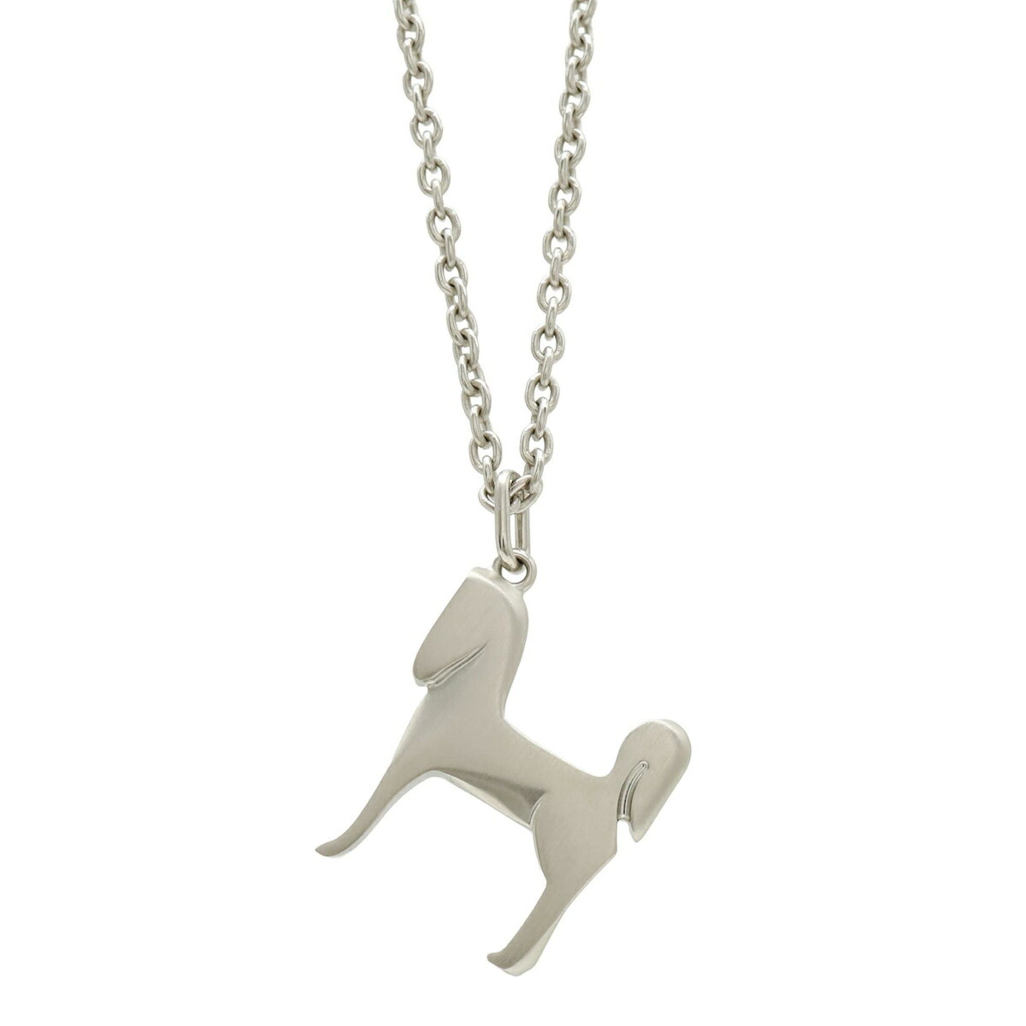 Hermes HERMES Panache Necklace Pendant Chain Horse Motif Metal Silver Size ONE SIZE - 1 Thumbnail