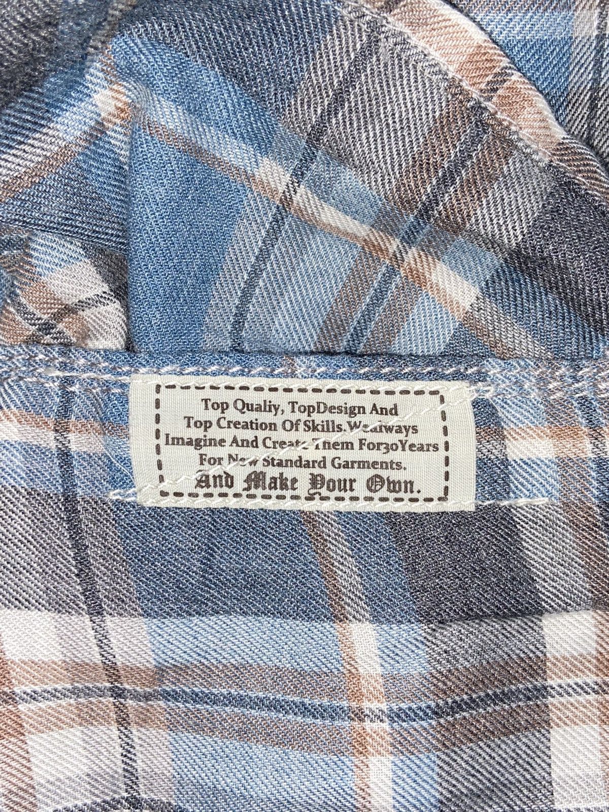 Issey Miyake × Japanese Brand × Tete Homme TETE HOMME Blue Plaid Shirt Size US S / EU 44-46 / 1 - 7 Thumbnail