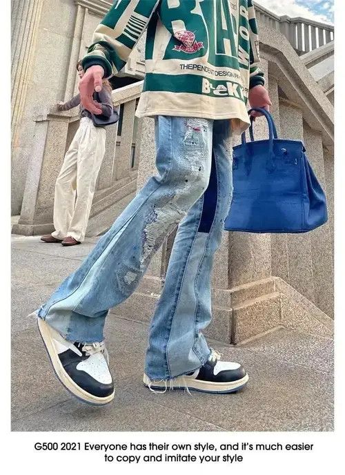 Japanese Brand × Jean Ripped Straight Flare Baggy Jeans Size US 32 / EU 48 - 2 Thumbnail