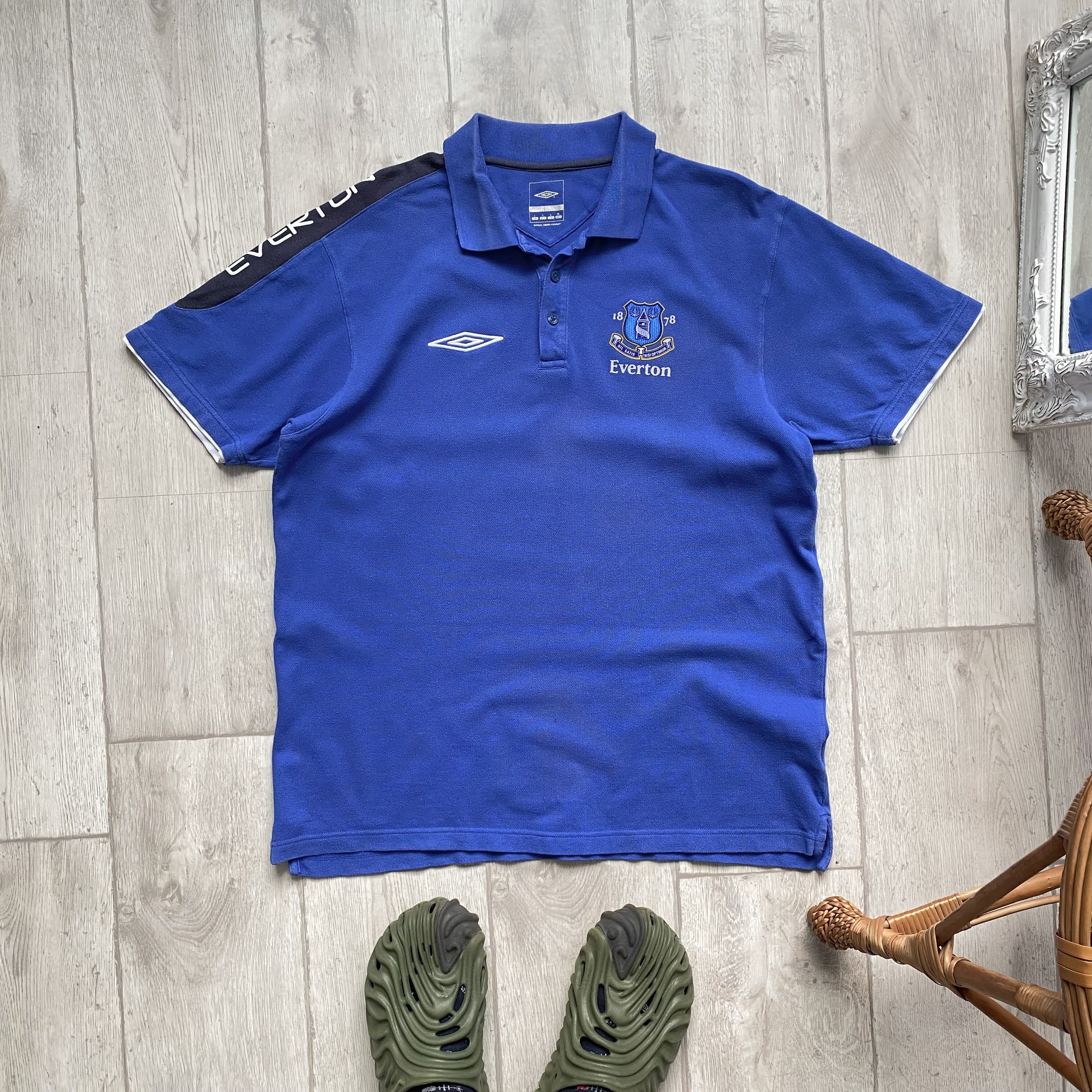 Umbro ⚽️ Vintage Everton Soccer Jersey England polo tee Drill Size US L / EU 52-54 / 3 - 4 Thumbnail