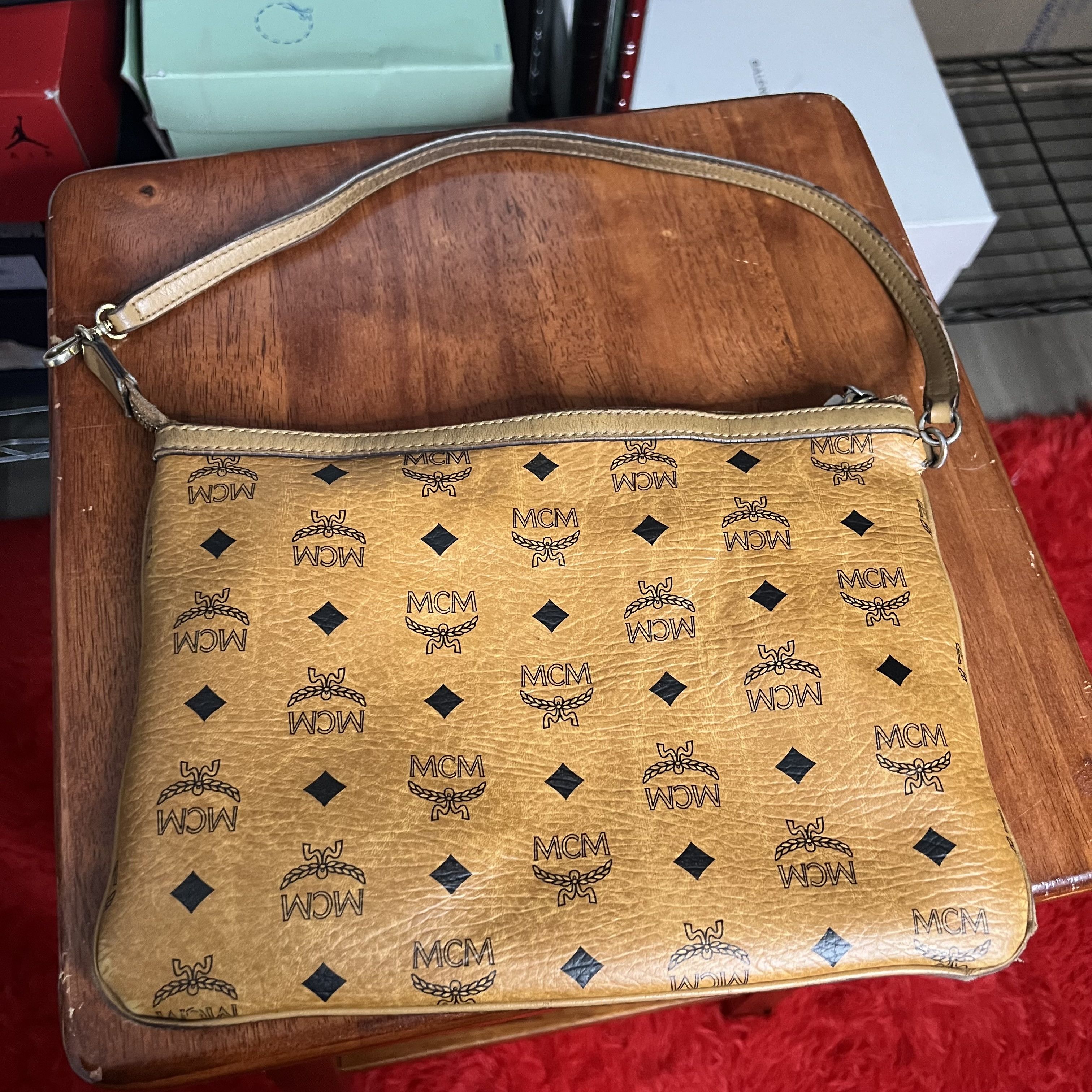 MCM MCM Visetos Crossbody Pouch in Cognac Size ONE SIZE - 2 Thumbnail
