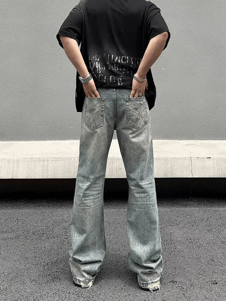 Designer × Japanese Brand × Jean Hip Hop Vintage Washed Faded Loose Casual Ripped Jeans Size US 32 / EU 48 - 5 Thumbnail