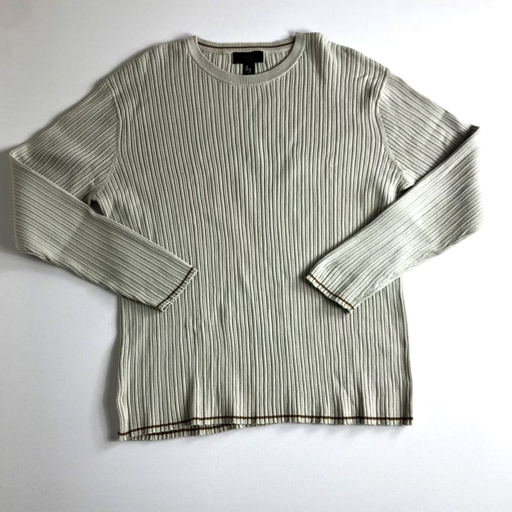 Express Express Rib Knit Sweater Shirt Women XL Beige Long Sleeve R87 Size XL / US 12-14 / IT 48-50 - 2 Thumbnail