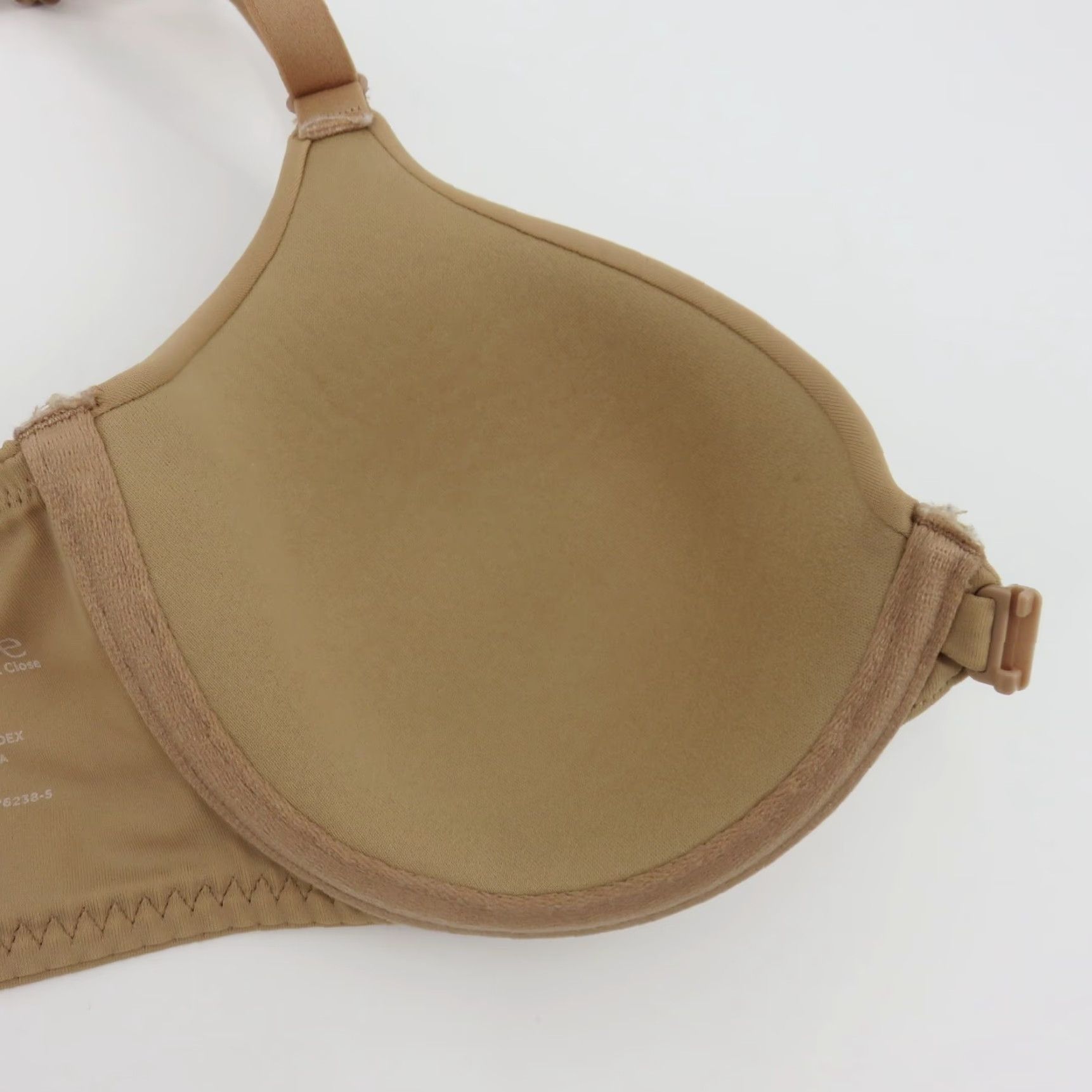 Vintage Ambrielle 34B Everyday Lightly Lined Front Close Bra Underwire Solid Beige Nylon Size ONE SIZE - 7 Thumbnail
