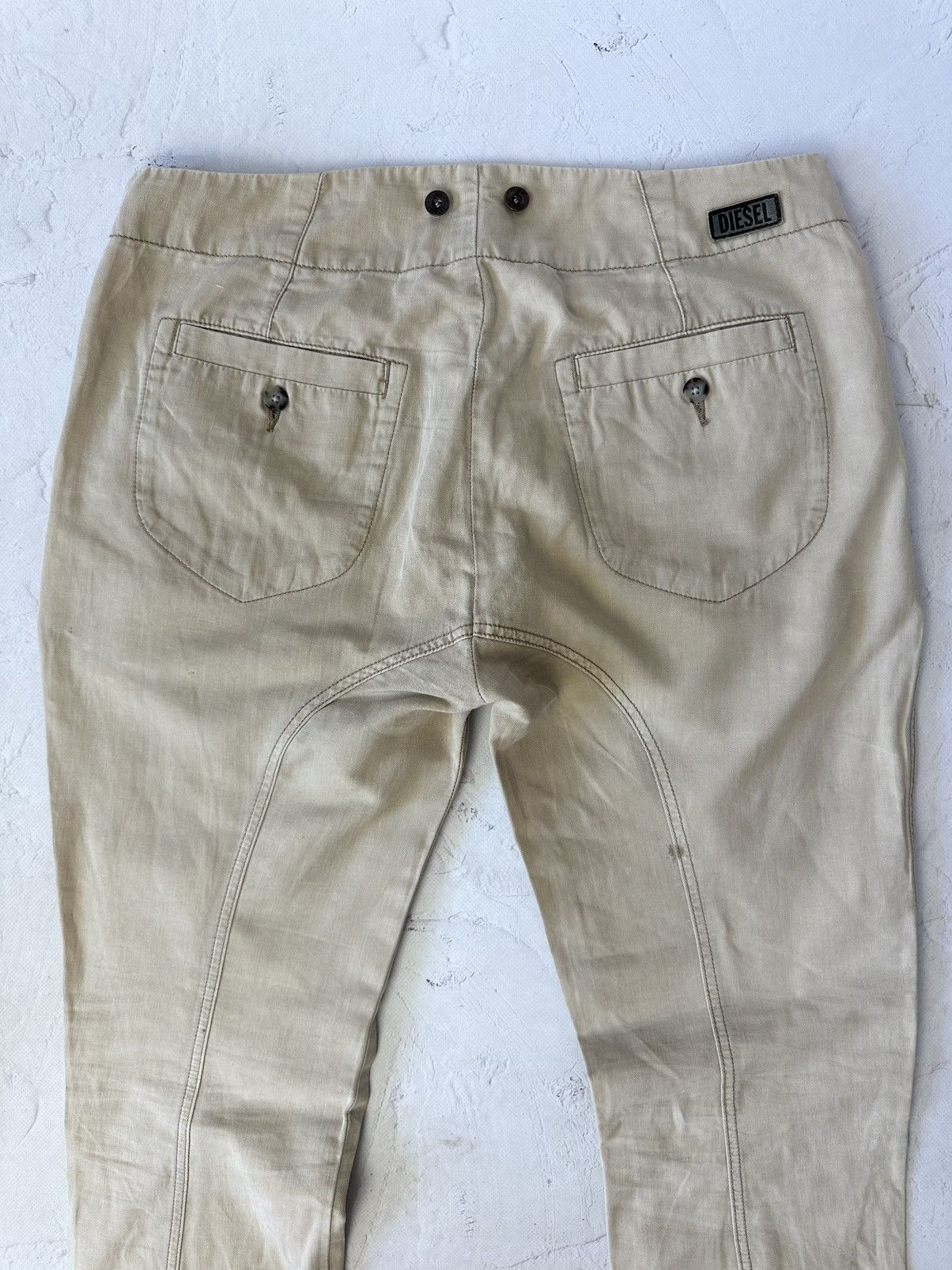 Diesel × Vintage Y2K Vintage Diesel Buttons Yellow Cropped Pants Size 27" / US 4 / IT 40 - 10 Thumbnail
