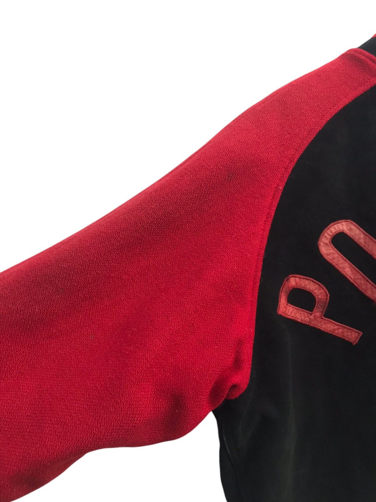 Leather Vintage Flax-En-Provence Suede Leather Varsity Jacket Size US M / EU 48-50 / 2 - 16 Thumbnail