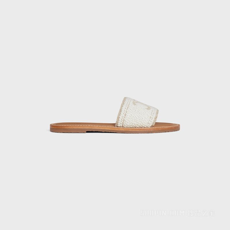 Celine lympia mule in triomphe jacquard canvas white Size US 10 / IT 40 - 1 Thumbnail