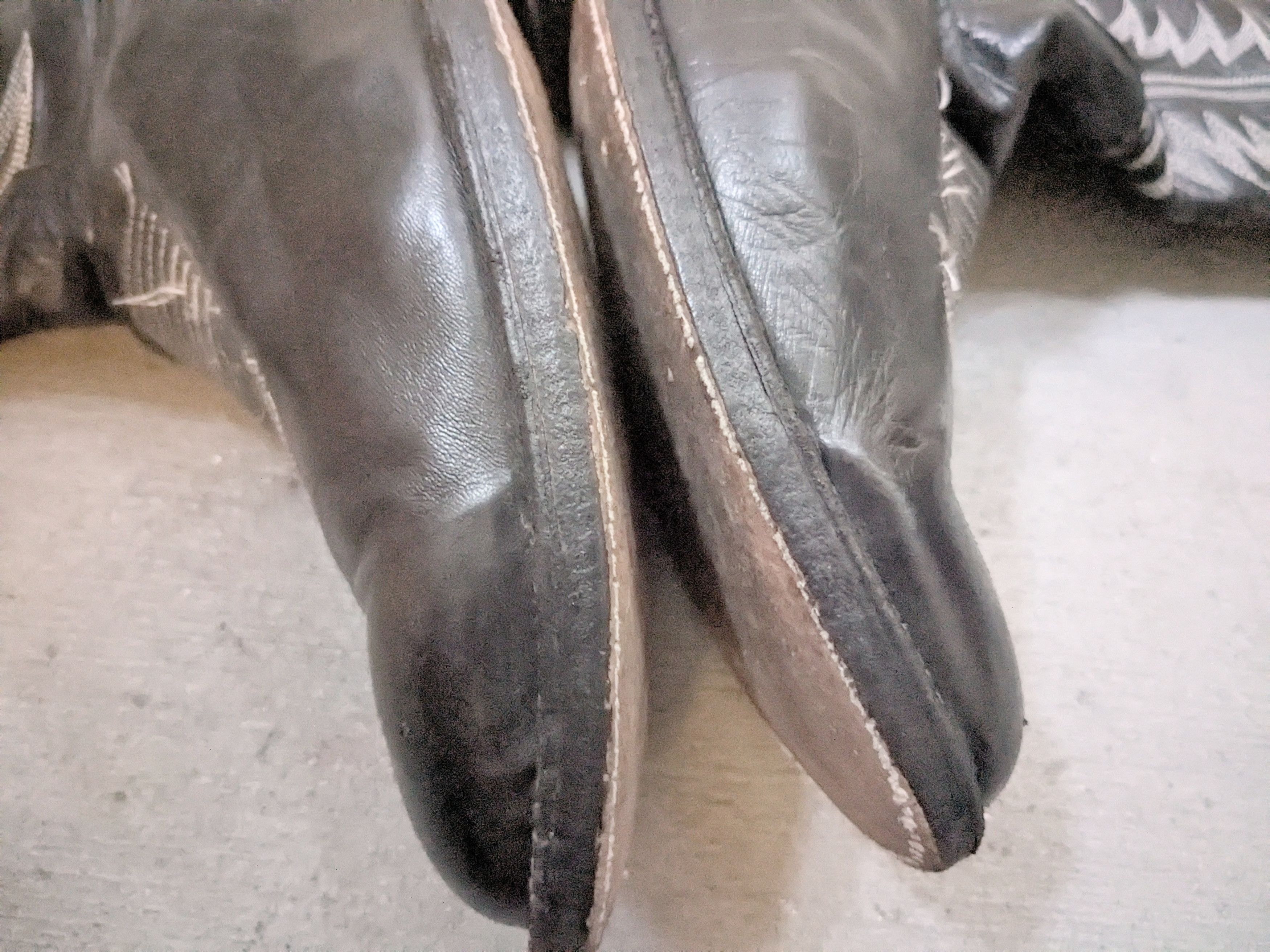 Tony Lama Cowtown Cowboy Boots Black 9.5 EE Wide USA Size US 9.5 / EU 42-43 - 10 Thumbnail
