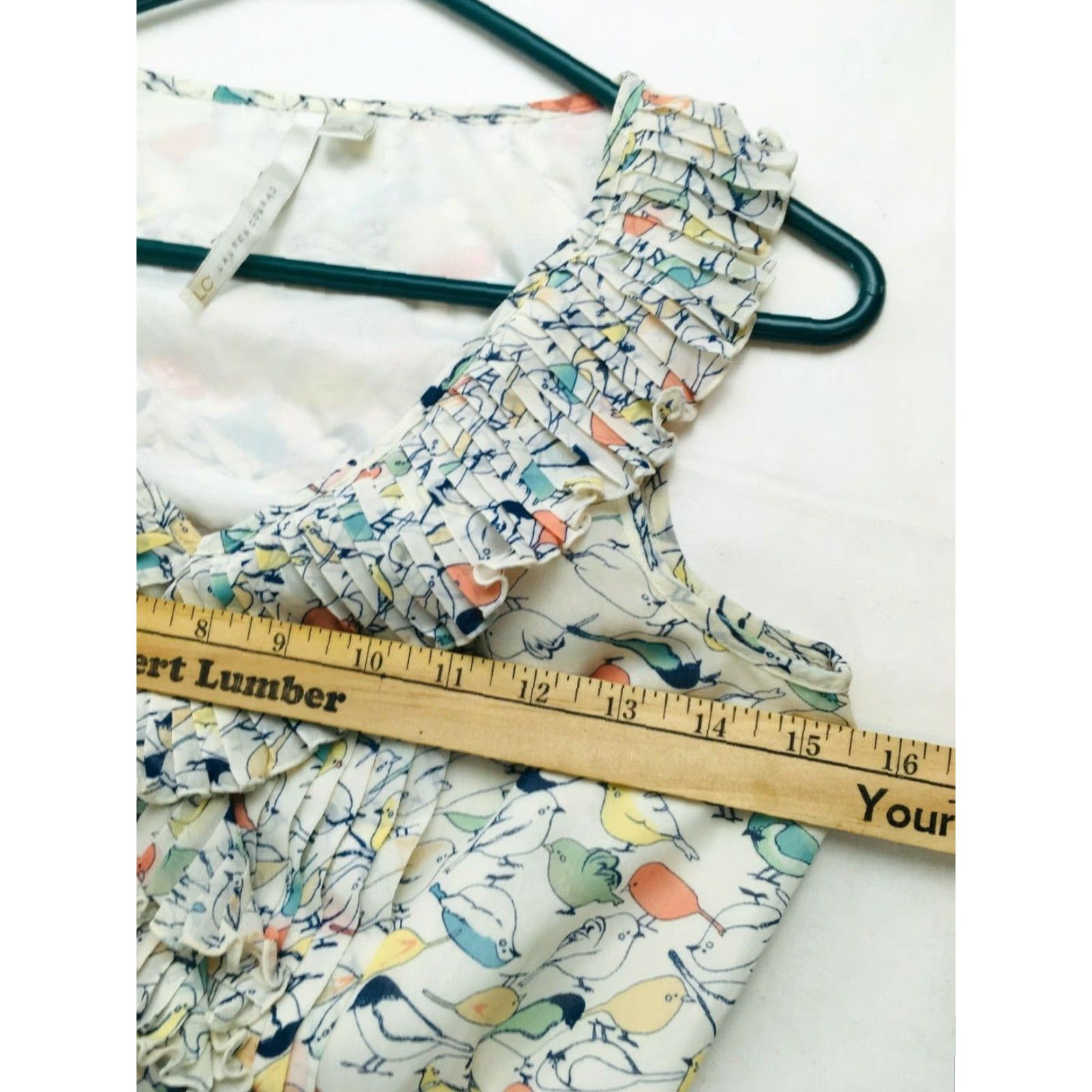 Vintage Lauren Conrad Shirt Women's XS Peplum Top Blouse Bird Print Sleeveless LC Lauren Conrad Bird Print Peplum Top Blouse Sleeveless XS Women Size XS / US 0-2 / IT 36-38 - 4 Thumbnail