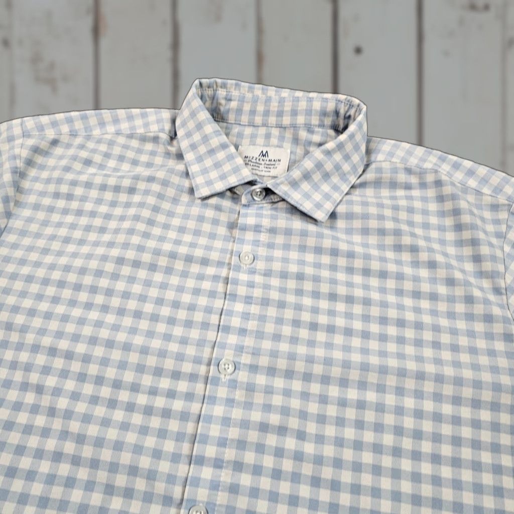 Mizzen+Main Mizzen+Main VINTAGE Check Shirt Mens 2XL Blue Slim Fit Long Sleeve Button-Up Breathable Performance Stretch USA Size US XXL / EU 58 / 5 - 1 Thumbnail