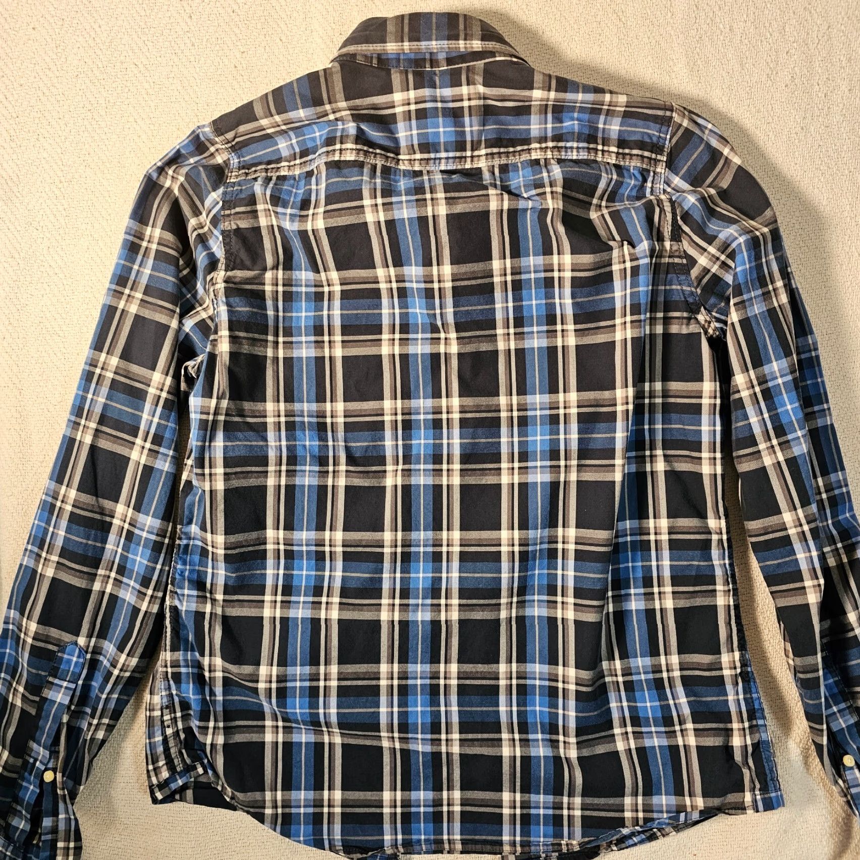 Abercrombie & Fitch ABERCROMBIE & FITCH Blue Plaid Button-Down Shirt Men's Slim Fit Size M Cotton Long Sleeve Casual with Pocket Size US M / EU 48-50 / 2 - 6 Thumbnail