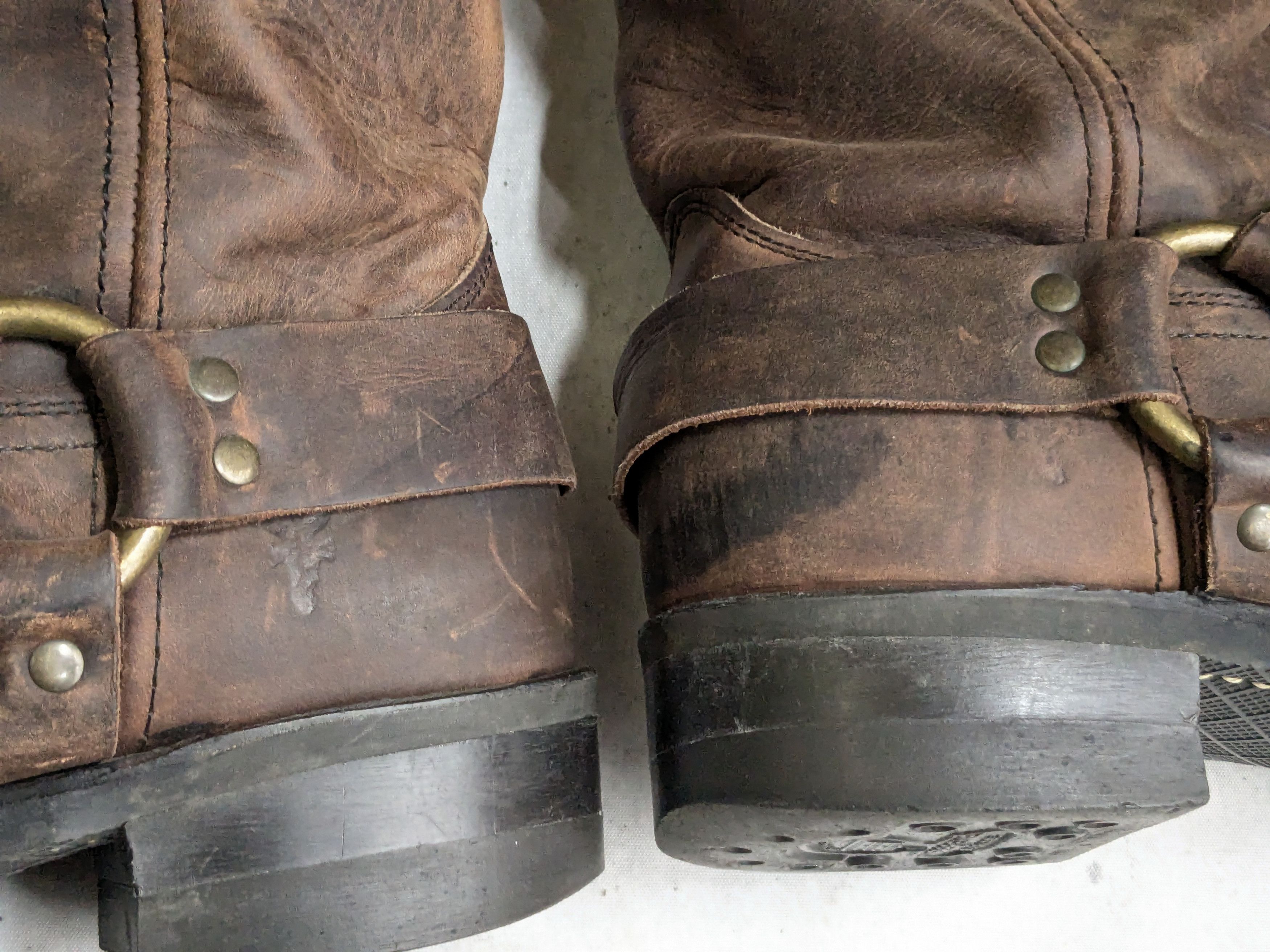 Frye Frye Harness Boots Brown 10.5 M Leather Buckle Strap Size US 10.5 / EU 43-44 - 10 Thumbnail