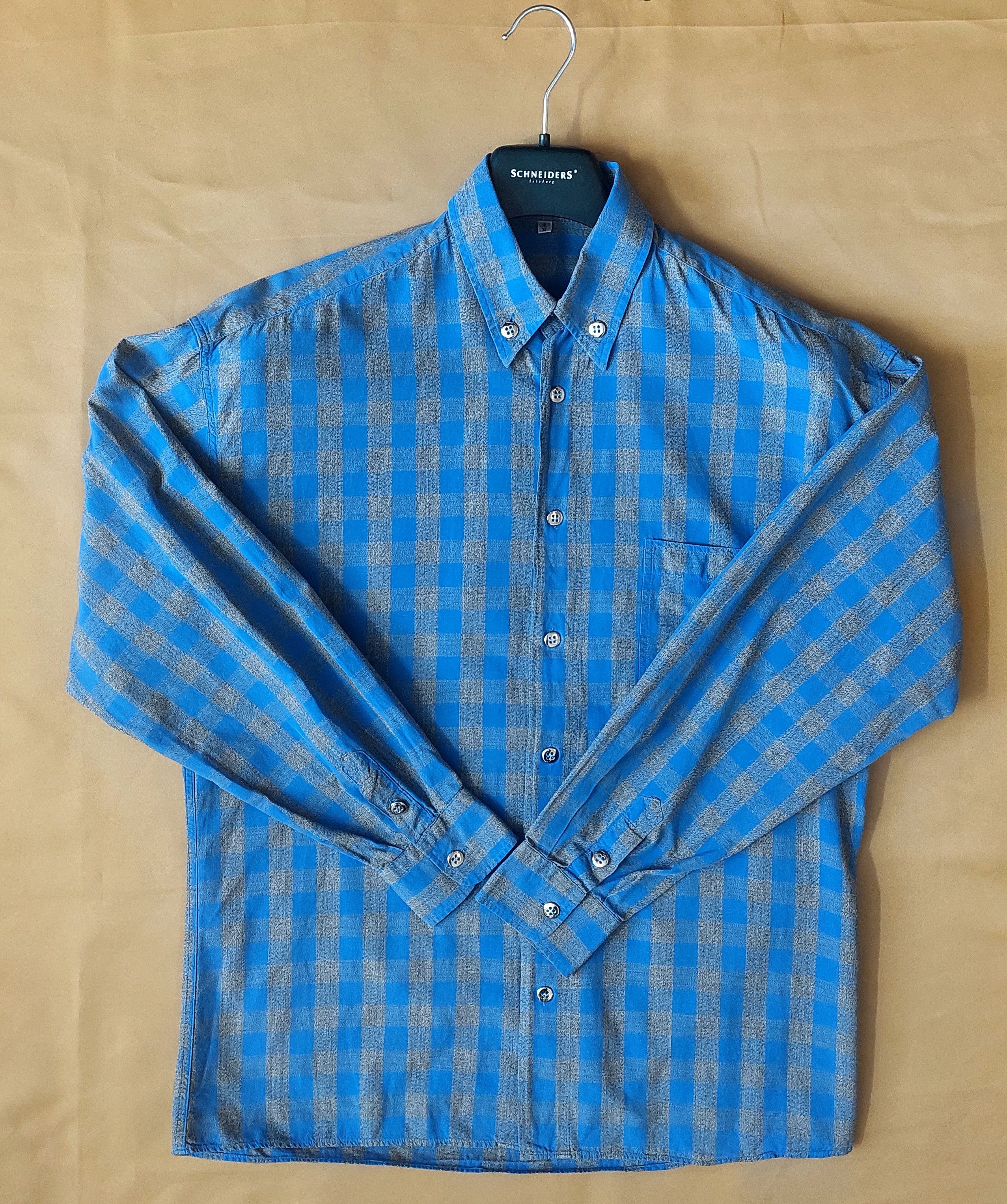 Claude Montana Claude Montana Paris Blue Check Shirt Vintage 80s Size US S / EU 44-46 / 1 - 6 Thumbnail
