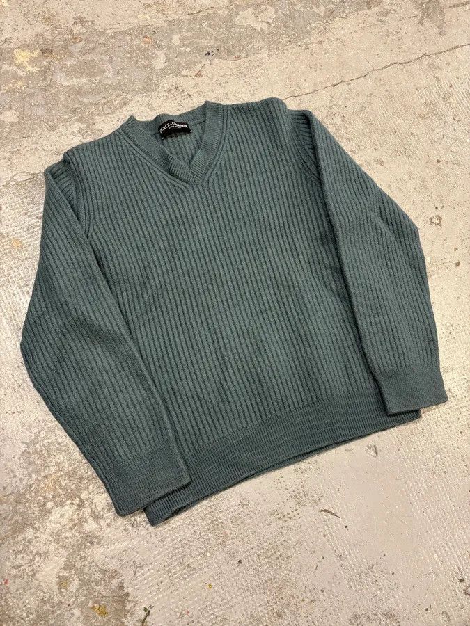 Dolce & Gabbana 2000s Dolce & Gabbana Blue Wool V-Neck Sweater Size US XS / EU 42 / 0 - 4 Thumbnail