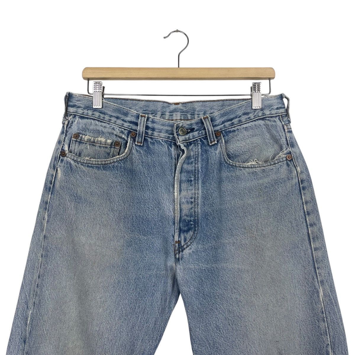 Japanese Brand Vintage 80s Levis 501 Big E Button Fly Distressed Jeans Size US 32 / EU 48 - 3 Thumbnail