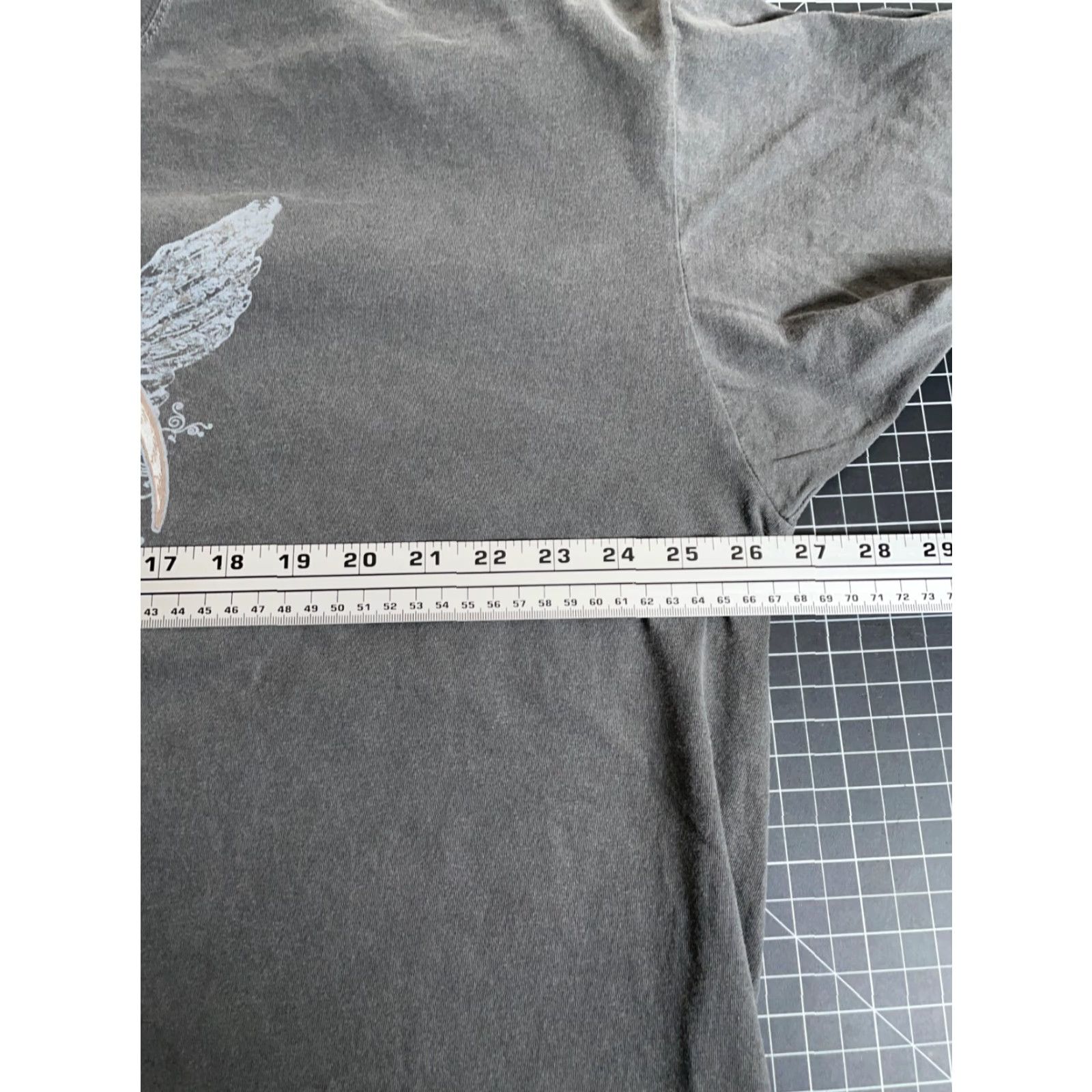 Vintage Authentic Pigment T-Shirt Adult 2X Gray Skulls Wings Biker Print Shirt Mens Regular Crew Neck Short Sleeve Graphic Print Size US XXL / EU 58 / 5 - 5 Thumbnail