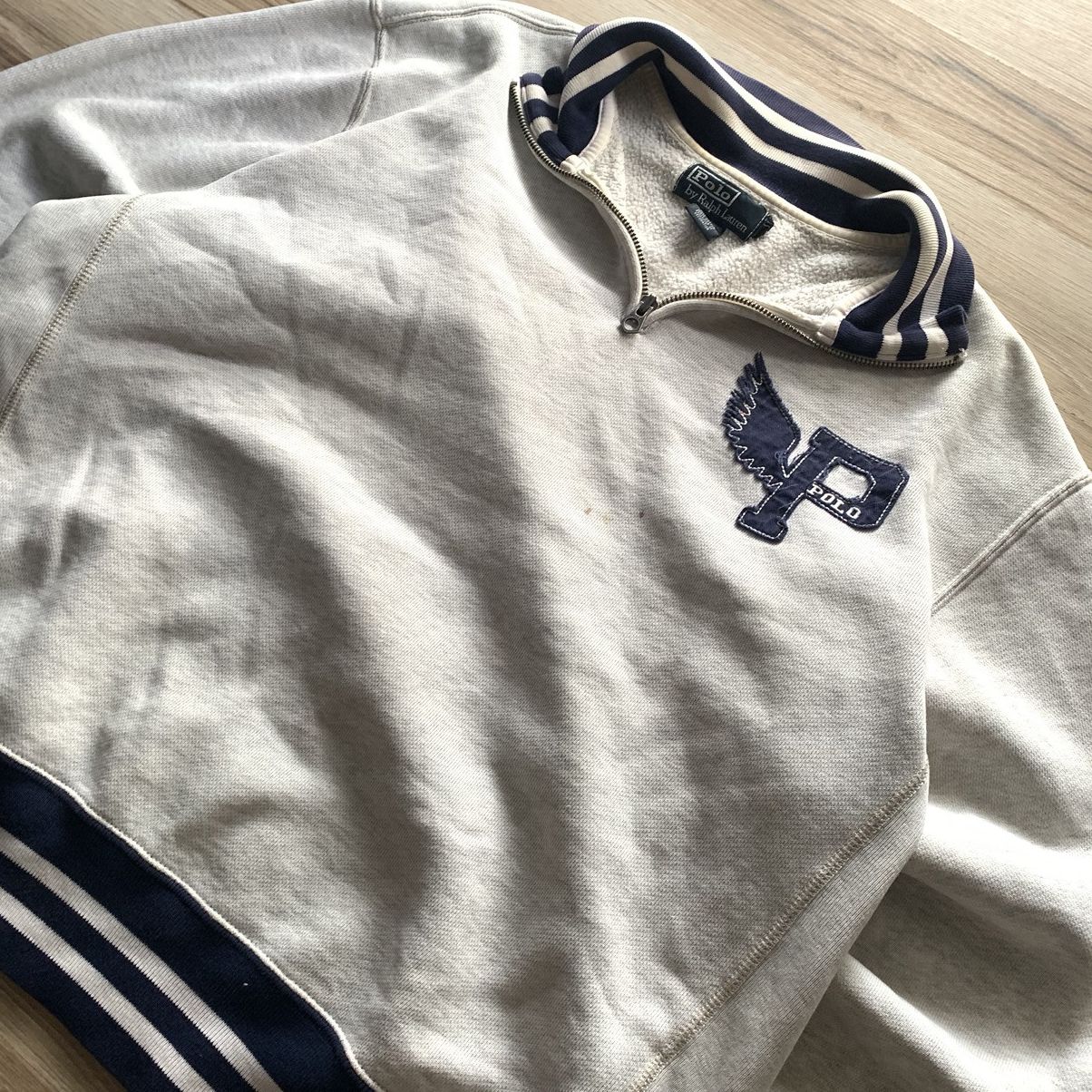 Polo Ralph Lauren × Vintage Vintage Polo Ralph Lauren P-Wing Quarter Zip Sweatshirt Size US L / EU 52-54 / 3 - 5 Thumbnail
