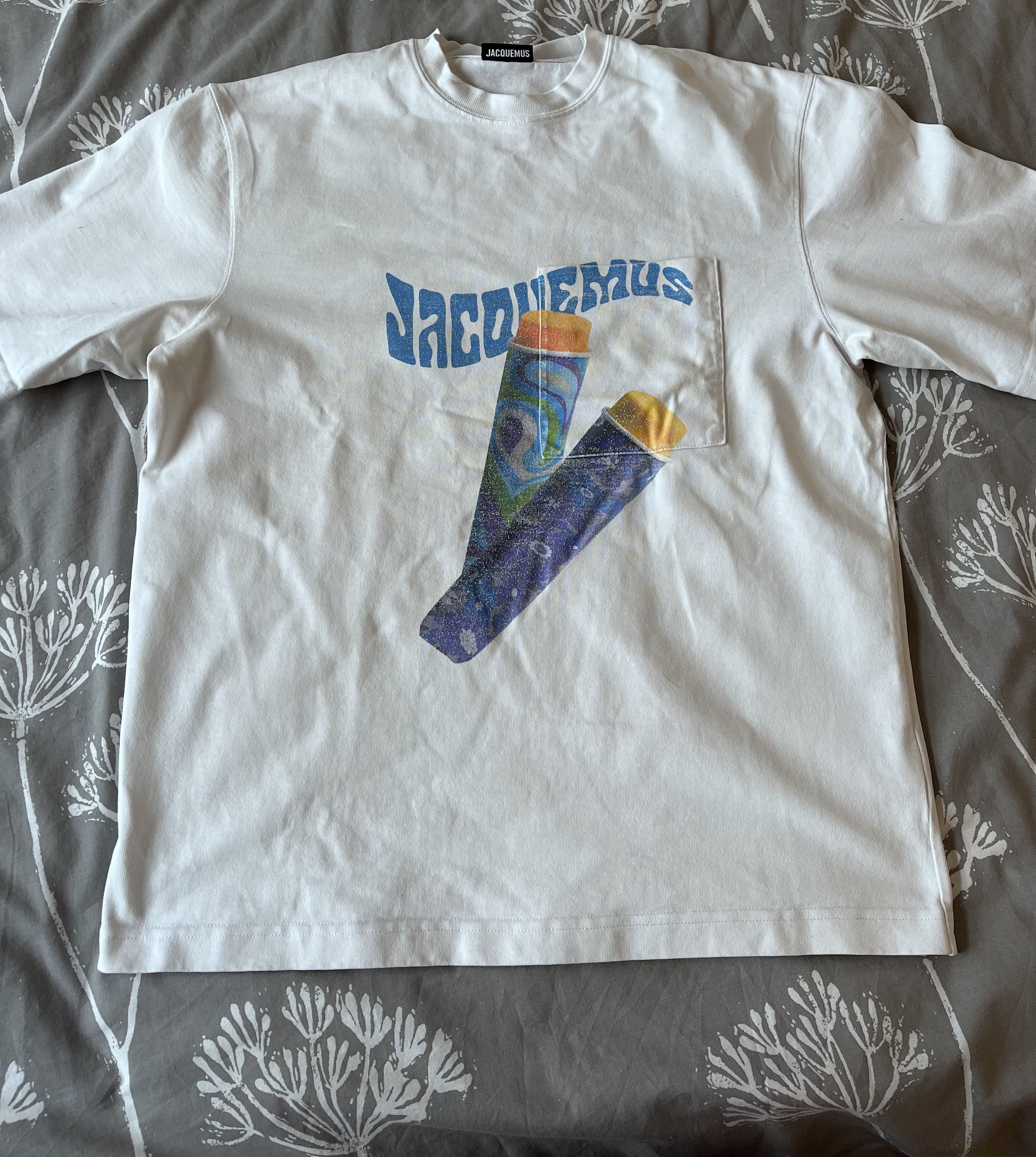 Jacquemus Jacquemus White Graphic T-Shirt (M) Size US M / EU 48-50 / 2 - 1 Thumbnail
