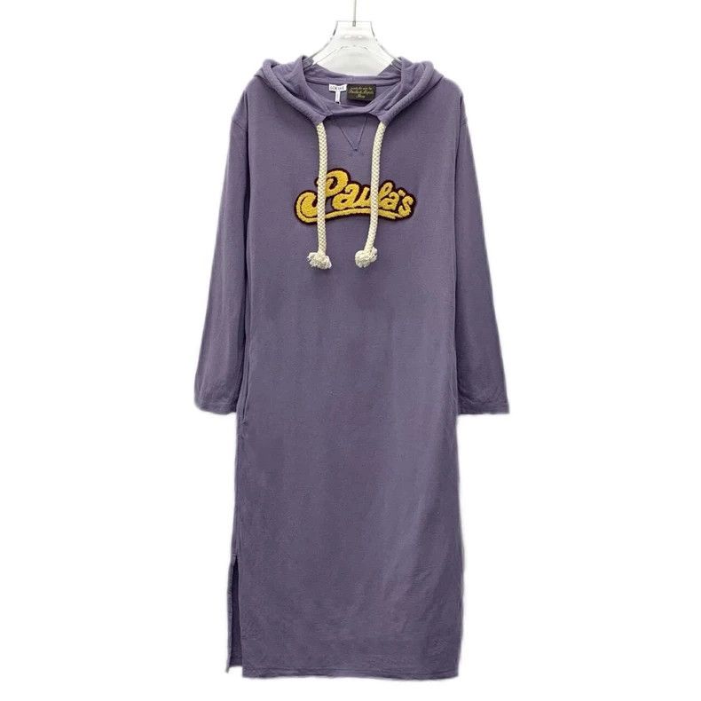 Loewe Loewe Purple lettering fleece cotton long sleeve hooded dr Size XS / US 0-2 / IT 36-38 - 1 Thumbnail