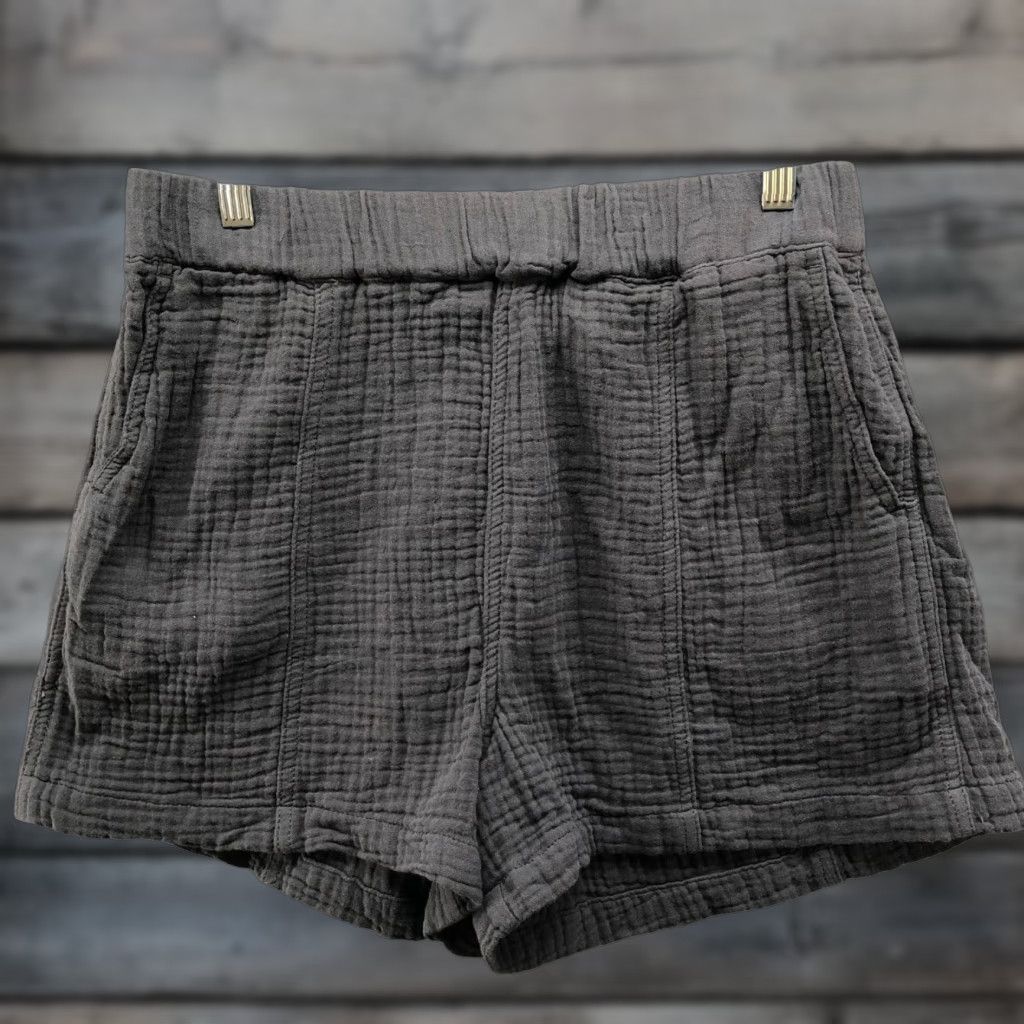 Madewell Madewell Easy Pull On Shorts Lightspun Womens M Dark Gray Gauzy High Rise Cotton Size 32" / US 10 / IT 46 - 1 Thumbnail