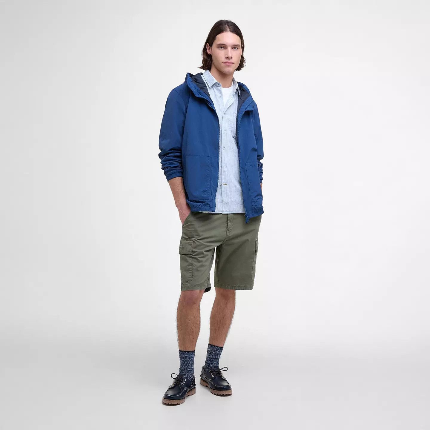 Barbour o1g2r1mq0426 Showerproof Hooded Rain Anorak Jacket in Blue Size US XL / EU 56 / 4 - 6 Thumbnail