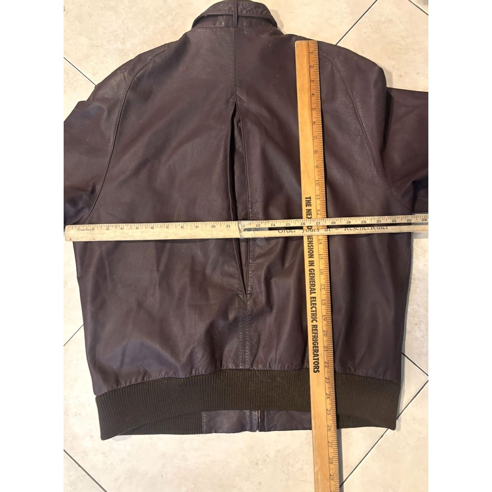 Members Only VINTAGE Members Only Jacket Mens 42 Brown Leather Bomber Zip Pockets 80s Size US XS / EU 42 / 0 - 7 Thumbnail