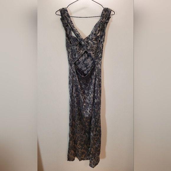Vintage Vintage Two Roads 2R Maxi Floral Evening Dress Side Slit - S Size S / US 4 / IT 40 - 3 Thumbnail