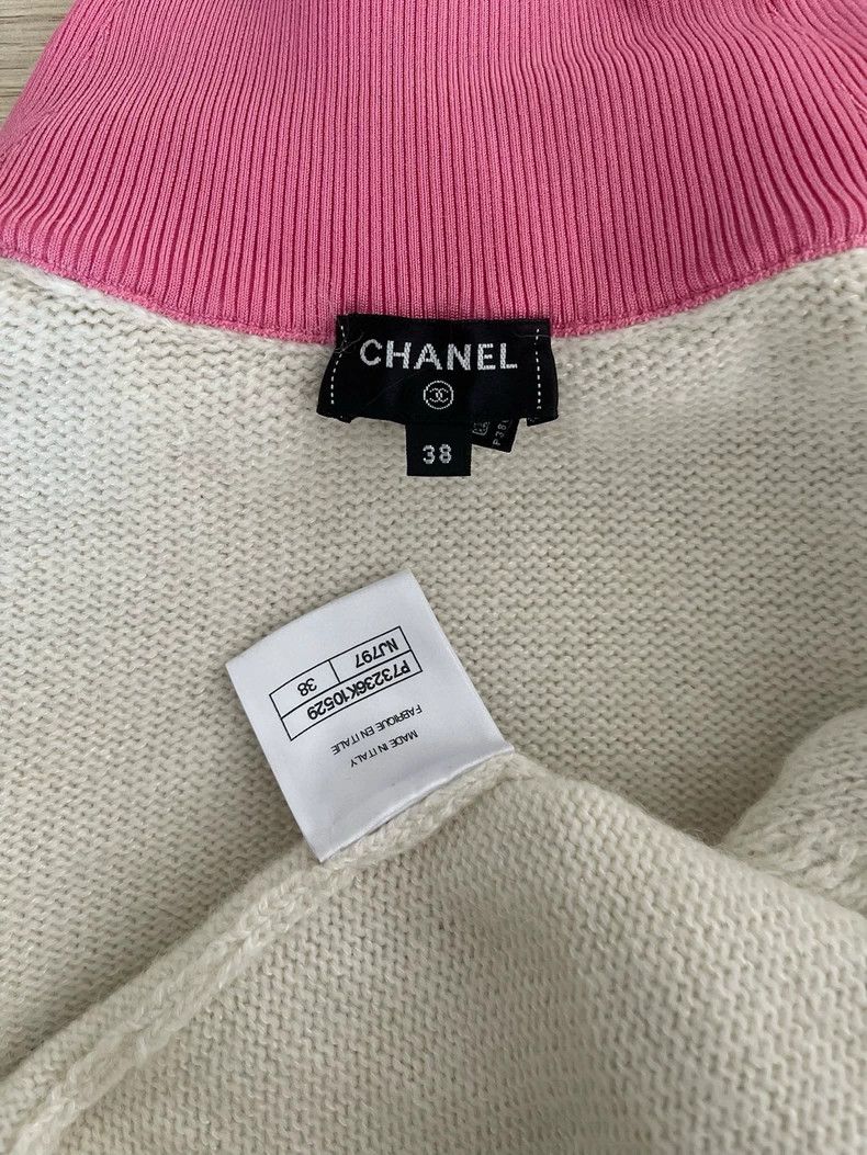 Chanel Chanel 22k pink neckline white sweater Size XS / US 0-2 / IT 36-38 - 3 Thumbnail