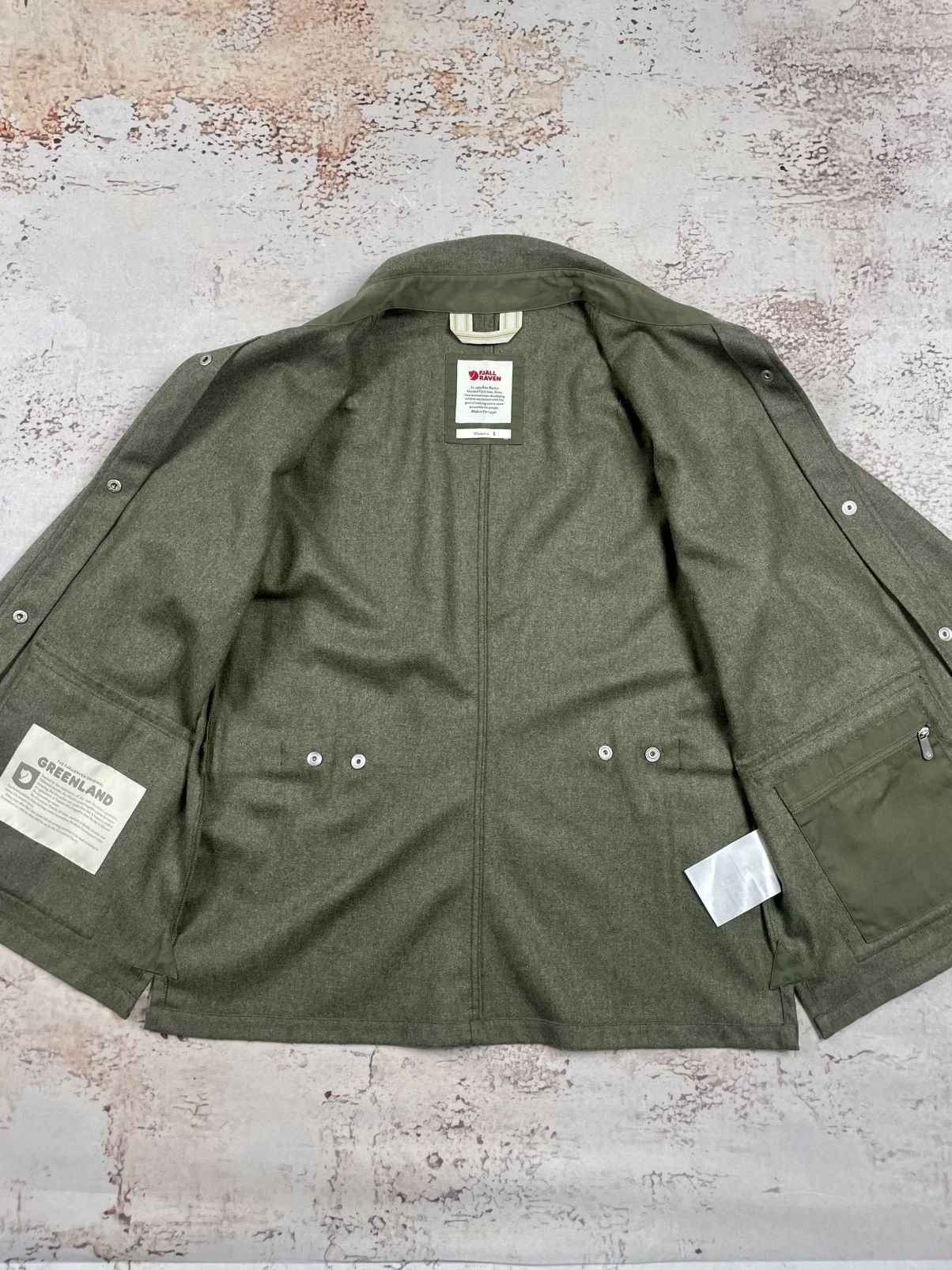 Fjallraven Fjällräven S Wool Button-Up Shirt Jacket – Olive Premium Size S / US 4 / IT 40 - 3 Thumbnail