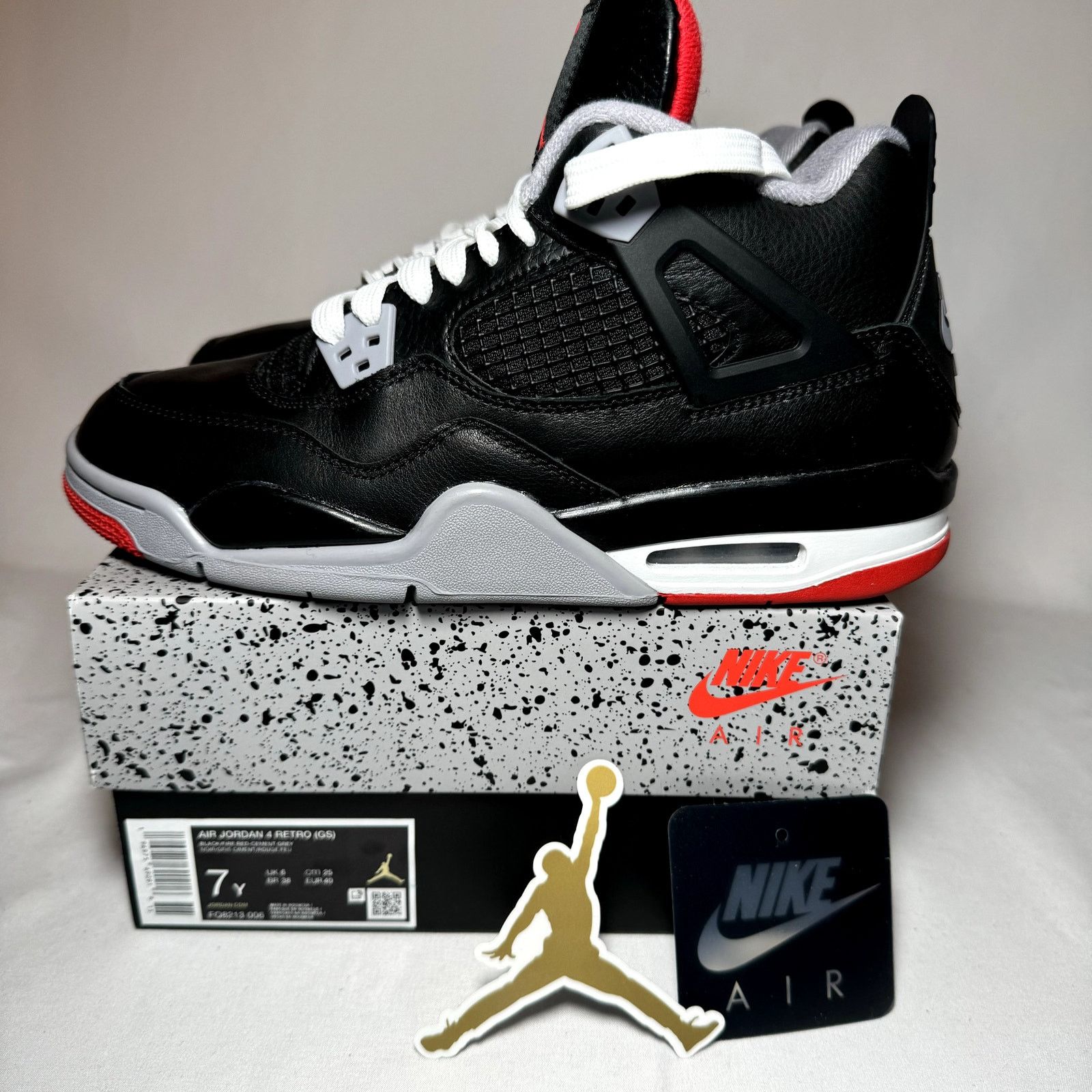 Jordan Brand × Nike Size 7 - Air Jordan 4 Retro GS Bred Reimagined Men's Shoes Size US 7 / EU 40 - 9 Thumbnail