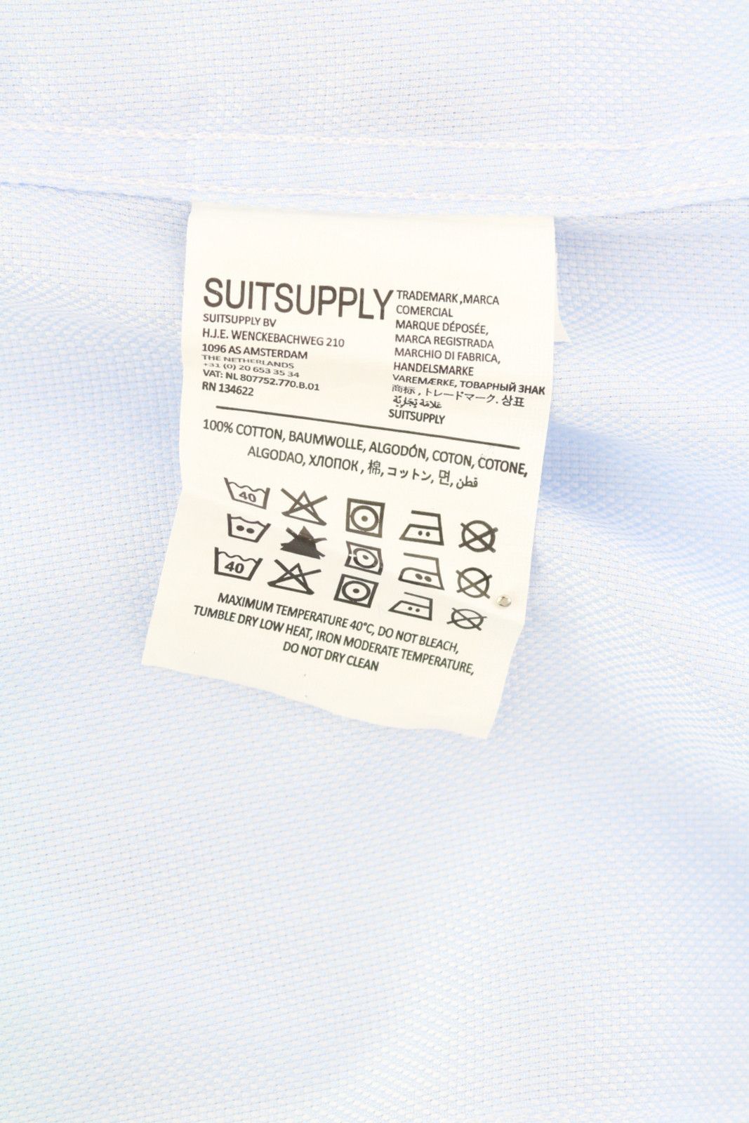 Suitsupply TRAVELLER 41/16 Blue Extra Slim Button Shirt 86181 Size 42R - 7 Thumbnail