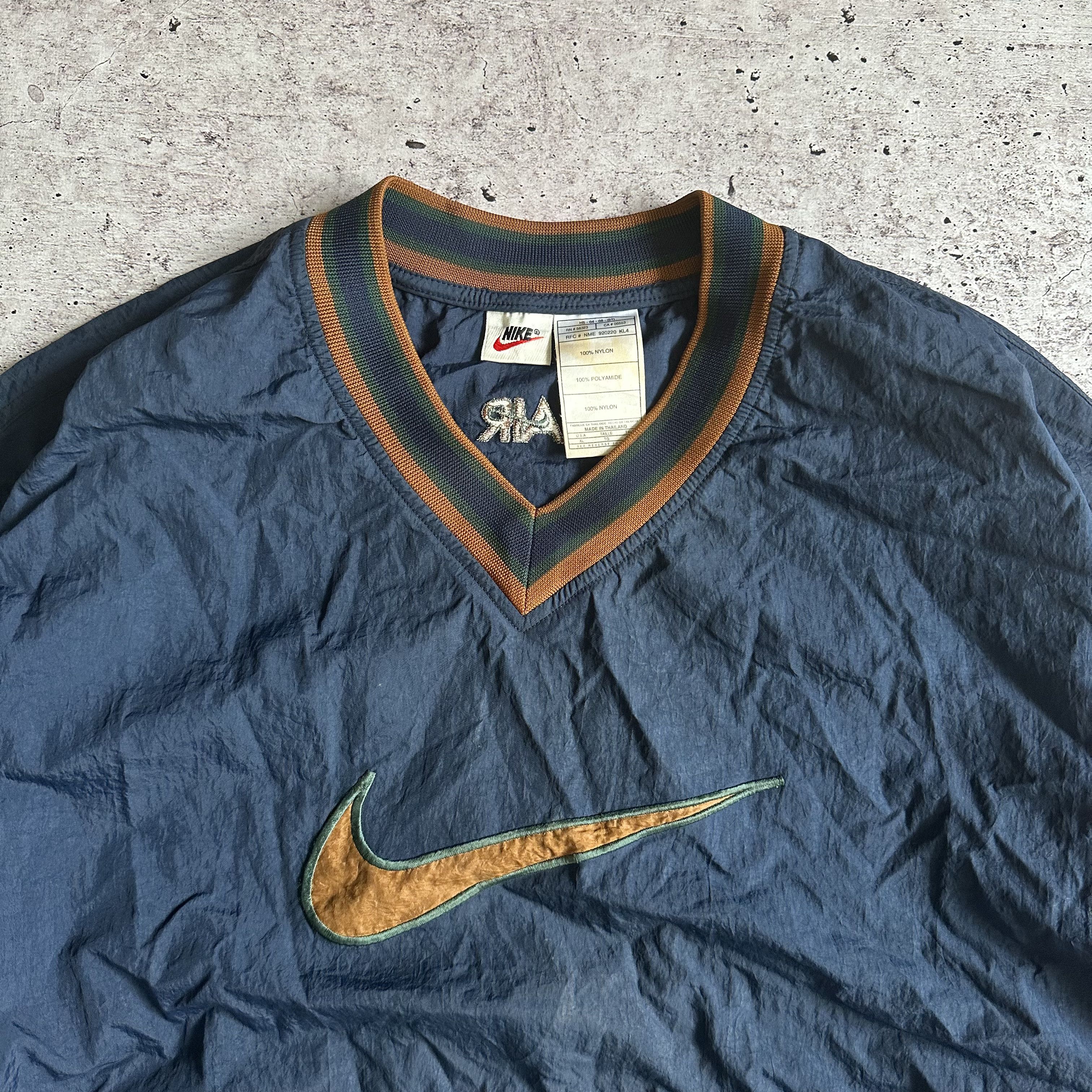 Nike NIKE VINTAGE Y2K BIG BROWN SWOOSH LOGO NYLON SWEATSHIRT Size US XL / EU 56 / 4 - 2 Thumbnail