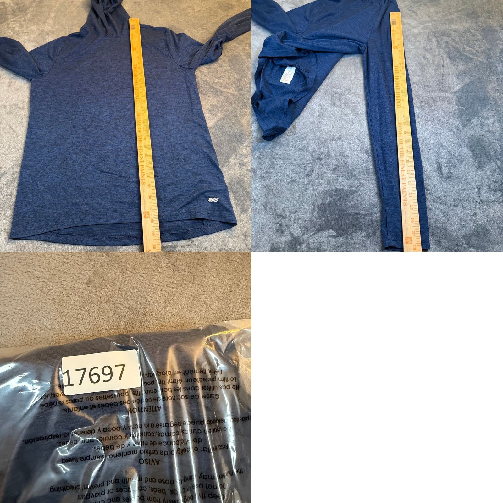 Essentials Amazon Essentials Hoodie Navy Blue Space Dye Lightweight Athletic Mens M Size US M / EU 48-50 / 2 - 8 Thumbnail
