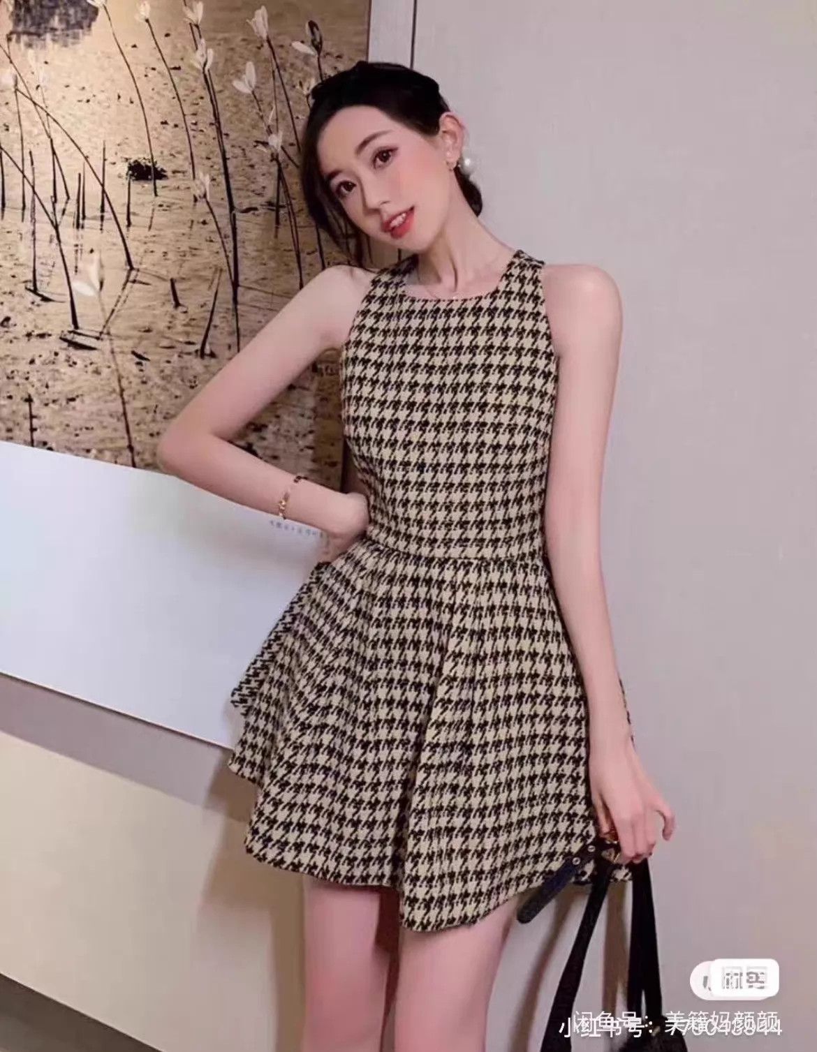 Dior Dior Prince of Wales Crisscross A-Line Tweed Dress Size XS / US 0-2 / IT 36-38 - 1 Thumbnail