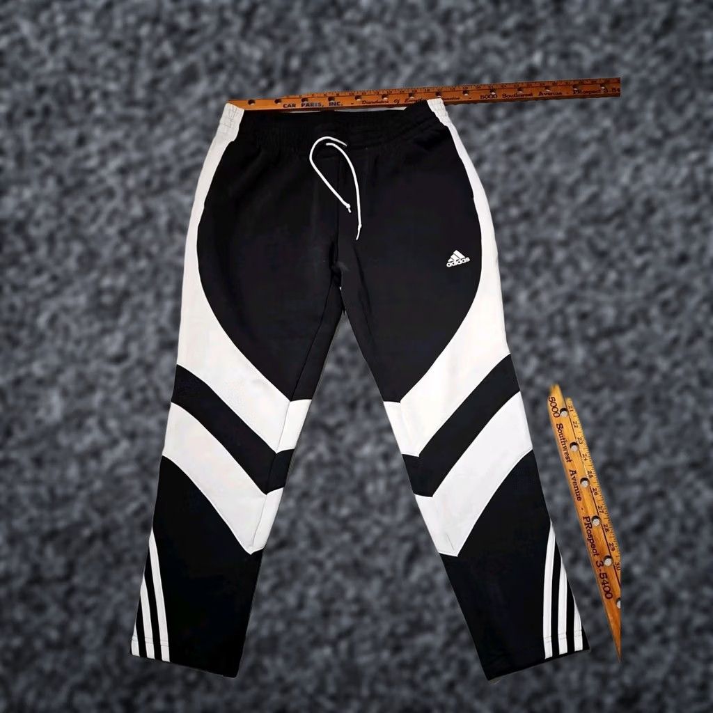 Adidas Adidas Pants Mens XL Black White Knit Colorblock Active Lounge Jogger Drawstring Size US 36 / EU 52 - 1 Thumbnail