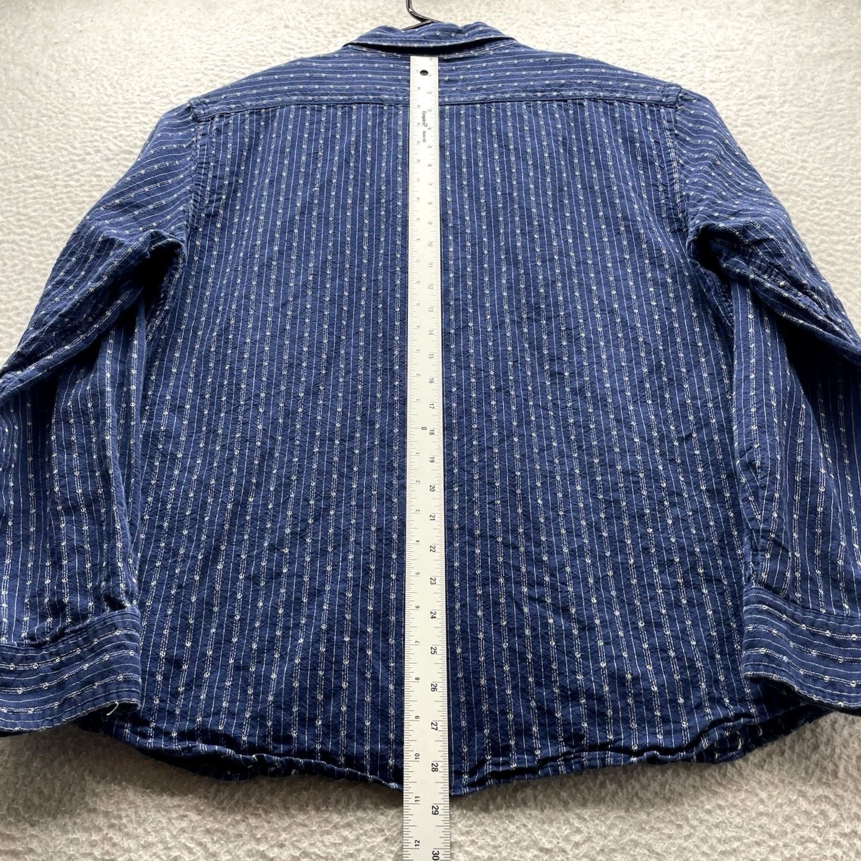 Banana Republic Banana Republic Shirt Mens Large Blue Linen Blend Button-Up Collared Geometric Striped Classic Casual Size US L / EU 52-54 / 3 - 6 Thumbnail