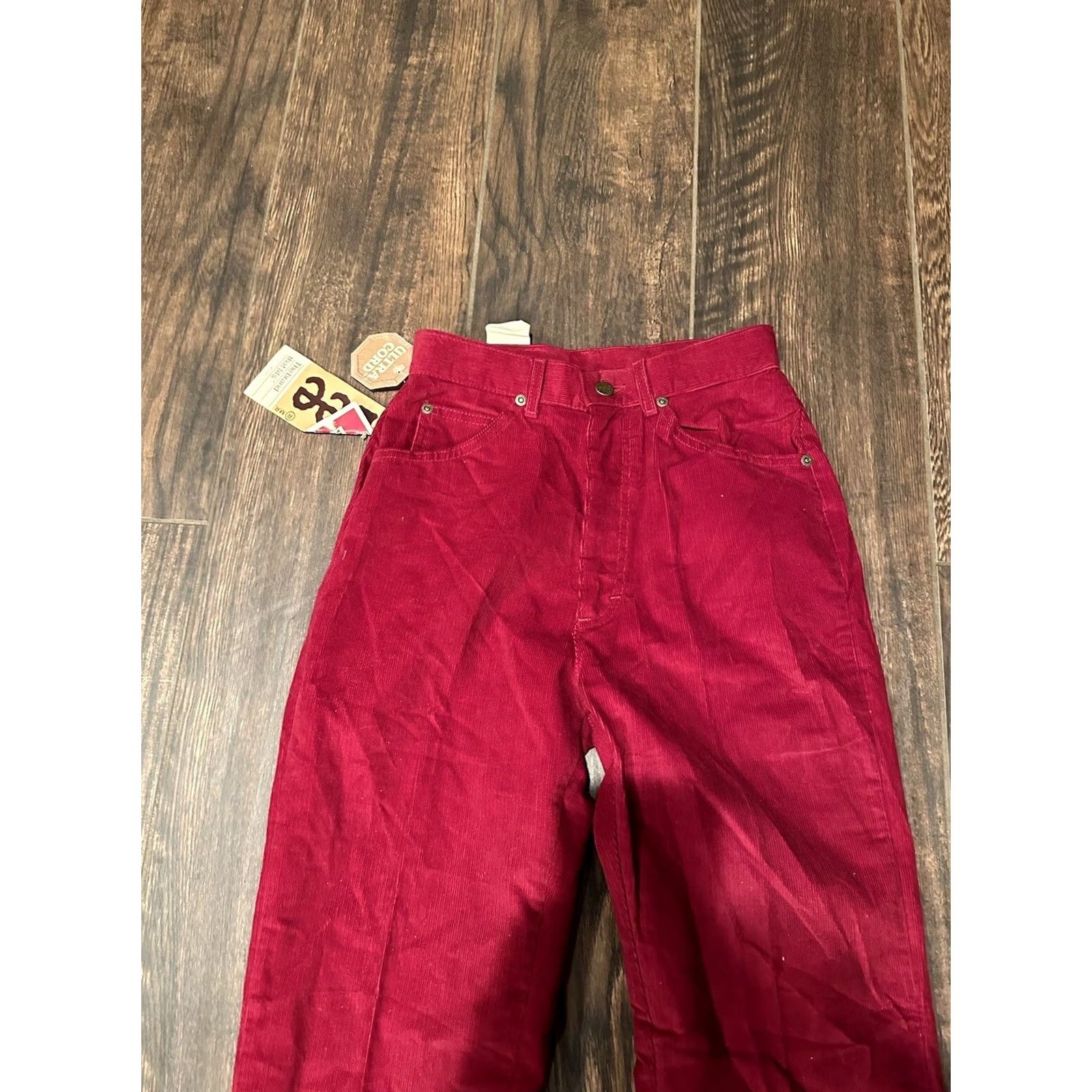 Lee VINTAGE LEE Riders High-Waist Corduroy Pants Teens 24x33 Red UNION Talon Size 42" / US 20 - 4 Thumbnail