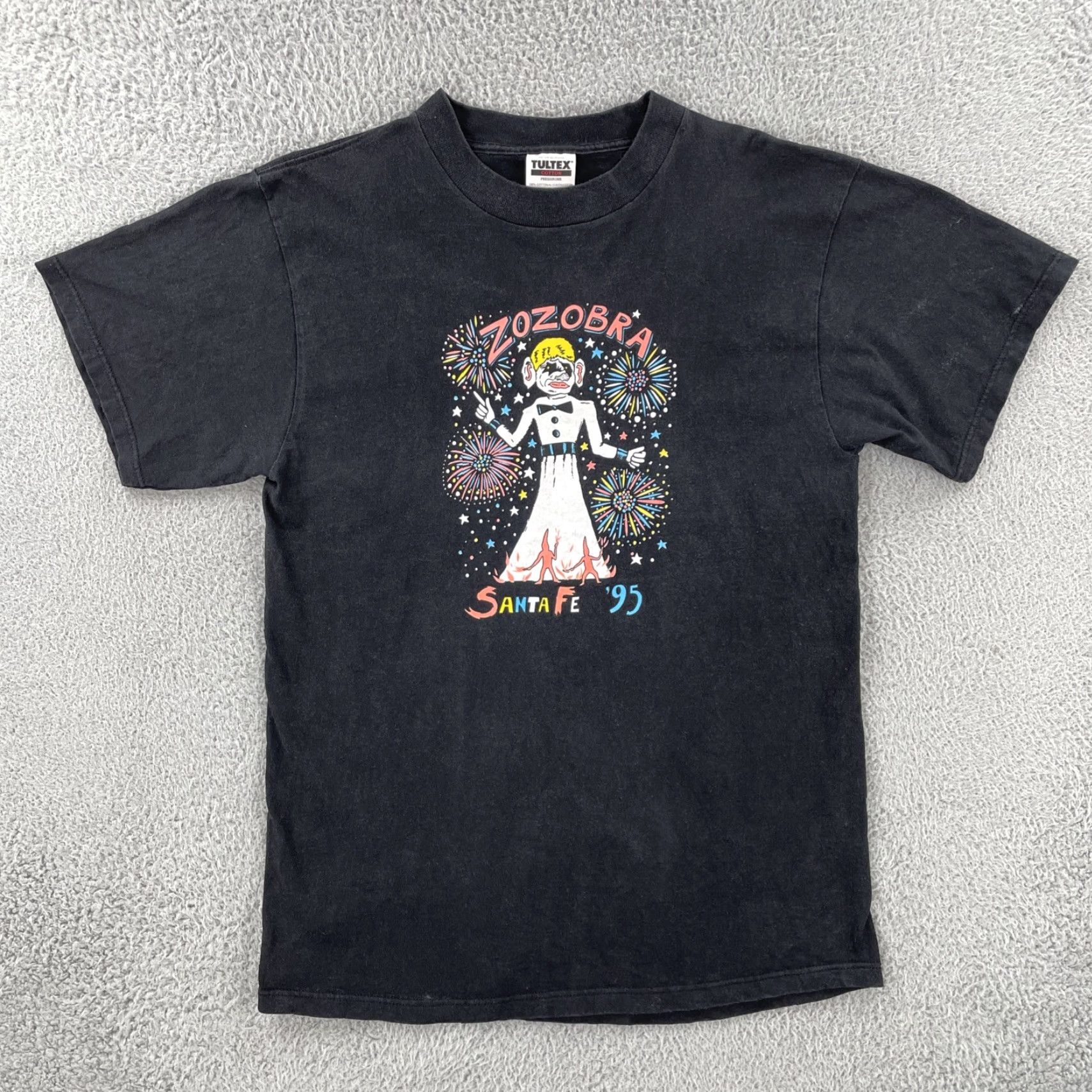Tultex VINTAGE Tultex Mens Large Black Shirt 1995 Zozobra Santa Fe NM Kiwanis Will Shushter Shirt Mens L Black 90s USA Art Size US L / EU 52-54 / 3 - 2 Thumbnail
