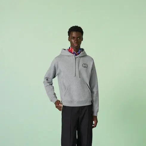 Gucci oc11z0226 Cotton Jersey Hooded Sweatshirt in Grey Size US XL / EU 56 / 4 - 7 Thumbnail