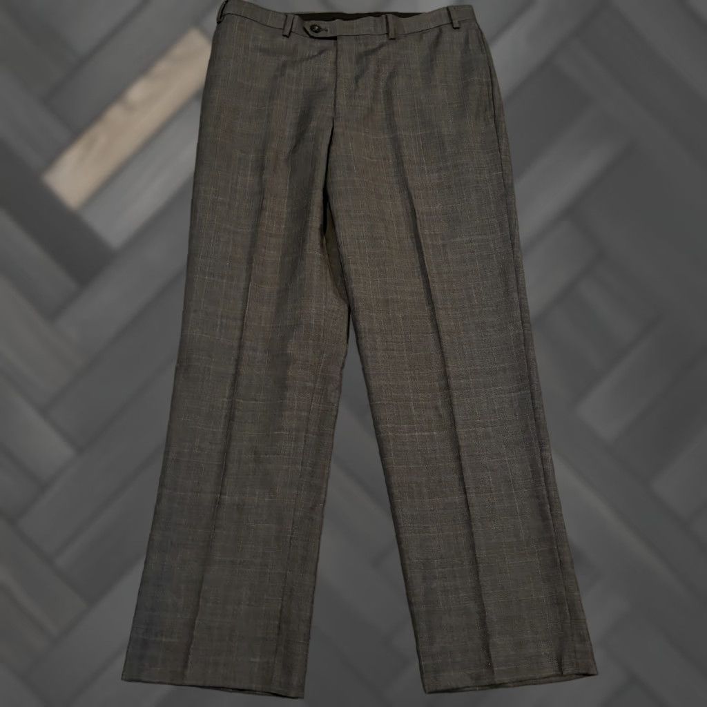 Tasso Elba Greg Norman Tasso Elba Dress Pants Mens 36x32 Wool Plaid Charcoal Gray Size US 36 / EU 52 - 1 Thumbnail