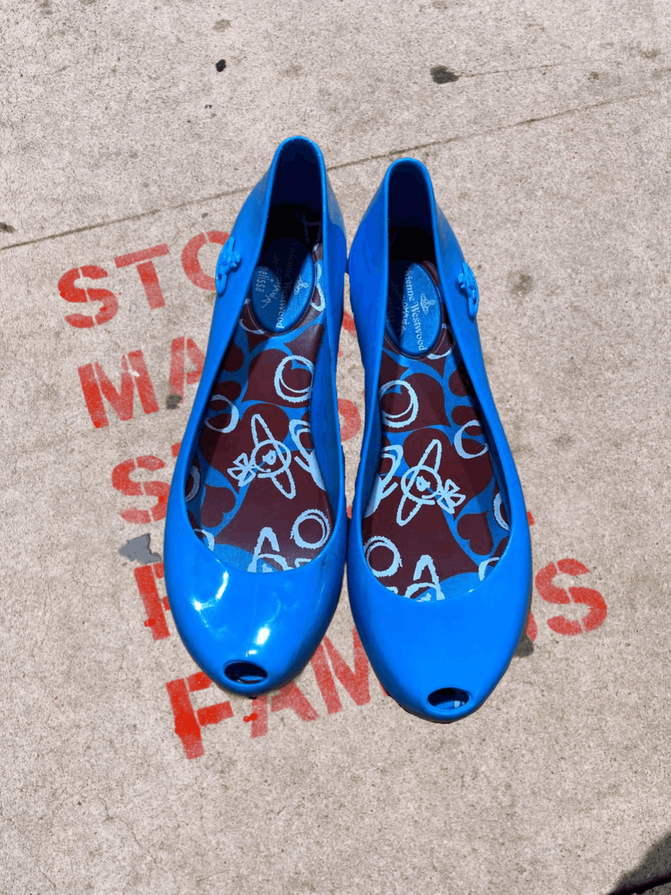 Melissa × Vivienne Westwood blue flats logo Melissa x Vivienne Westwood streetwear Size US 7 / IT 37 - 1 Thumbnail