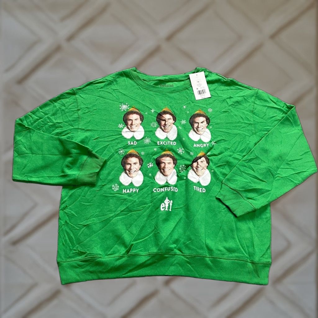 Vintage Joyland Sweatshirt Women XL Green Christmas Holiday Elf Graphic NWT Pullover Crew Neck All Seasons Casual Logo Regular Size XL / US 12-14 / IT 48-50 - 1 Thumbnail