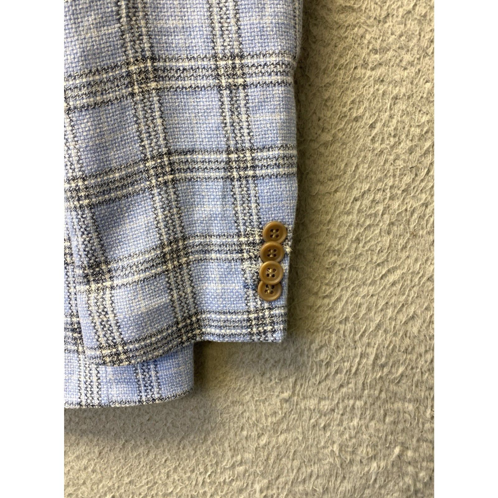 Tailorbyrd Tailorbyrd Blazer Mens Adult 40R Blue Windowpane Check Sport Coat Two-Button Notch Lapel Double-Vented Size 40R - 2 Thumbnail
