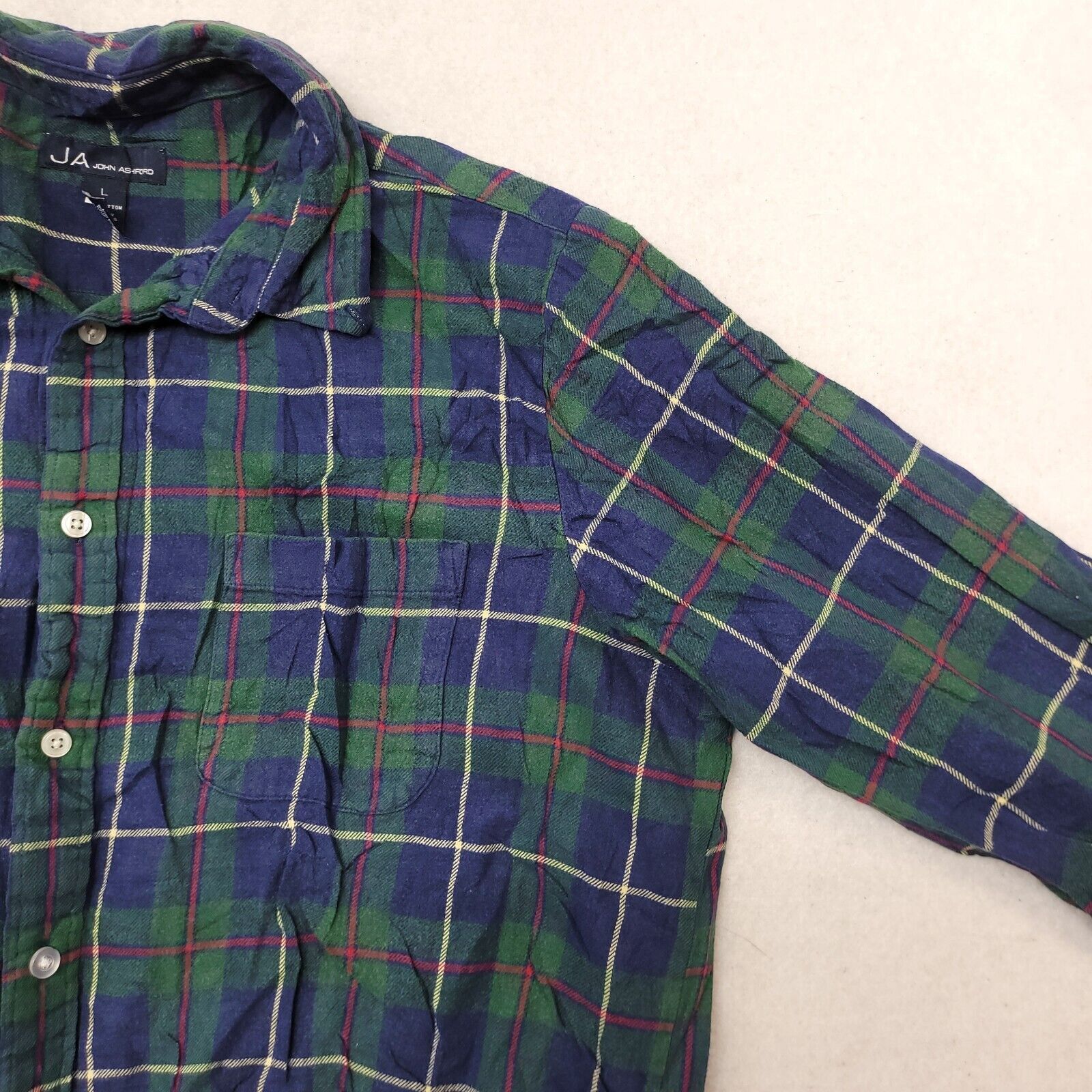 John Ashford John Ashford Tartan Flannel Shirt Mens Size Large L Green Size US L / EU 52-54 / 3 - 5 Thumbnail