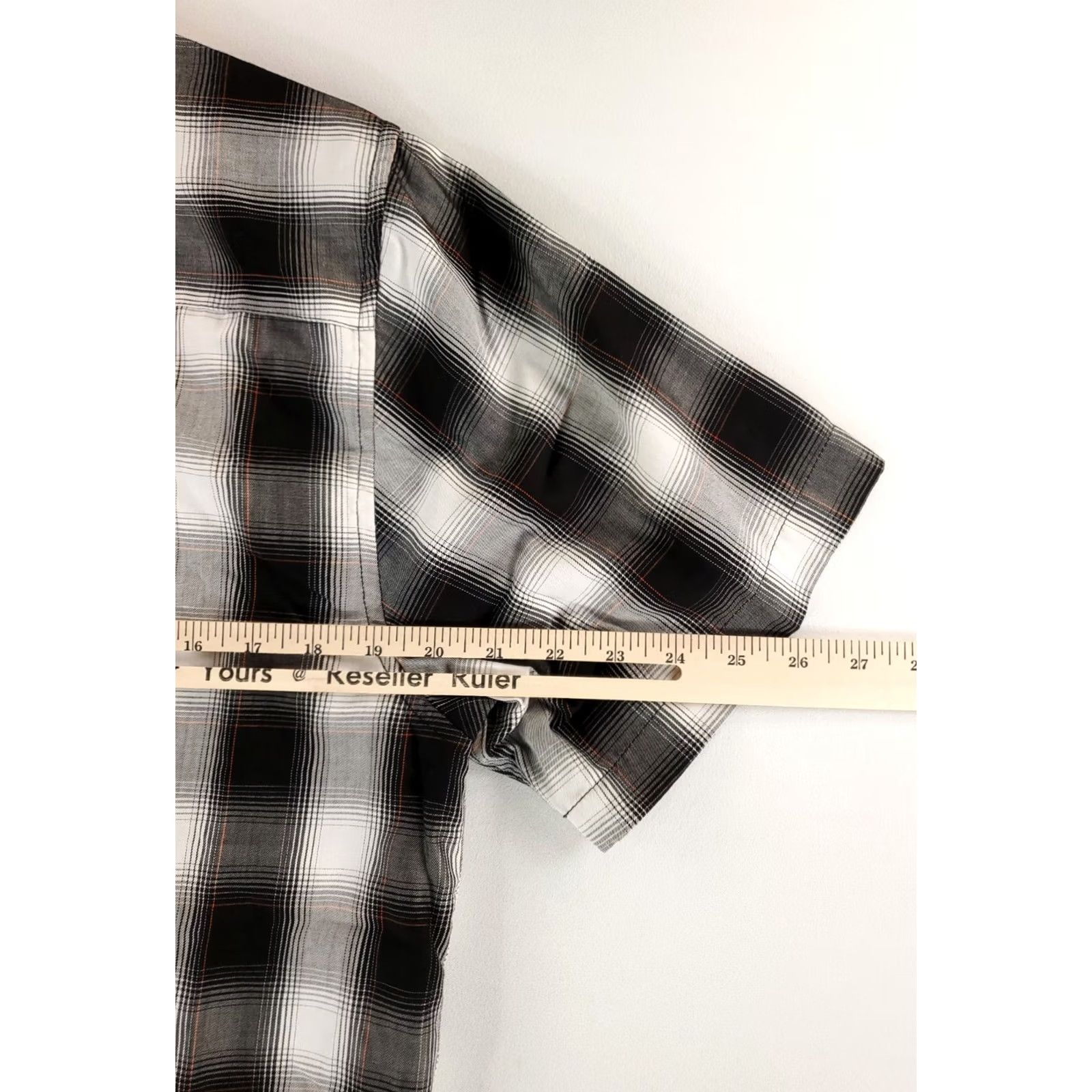 Dixxon Flannel Shirt Mens M Black White Shadow Plaid Ross Alley Short Sleeve, Men's — image 6 of 6