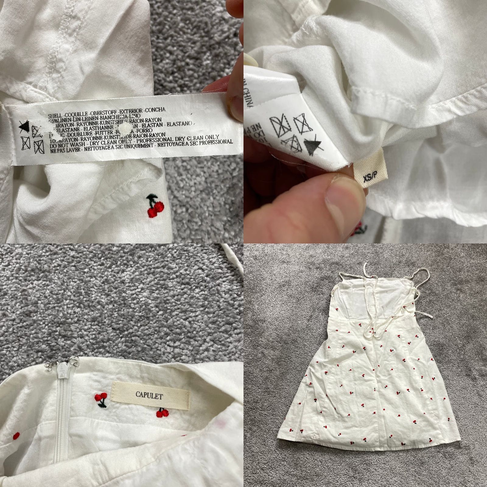 Vintage Capulet White Floral Sundress Womens XS Backless Knee Length Embroidered Linen Size XS / US 0-2 / IT 36-38 - 8 Thumbnail