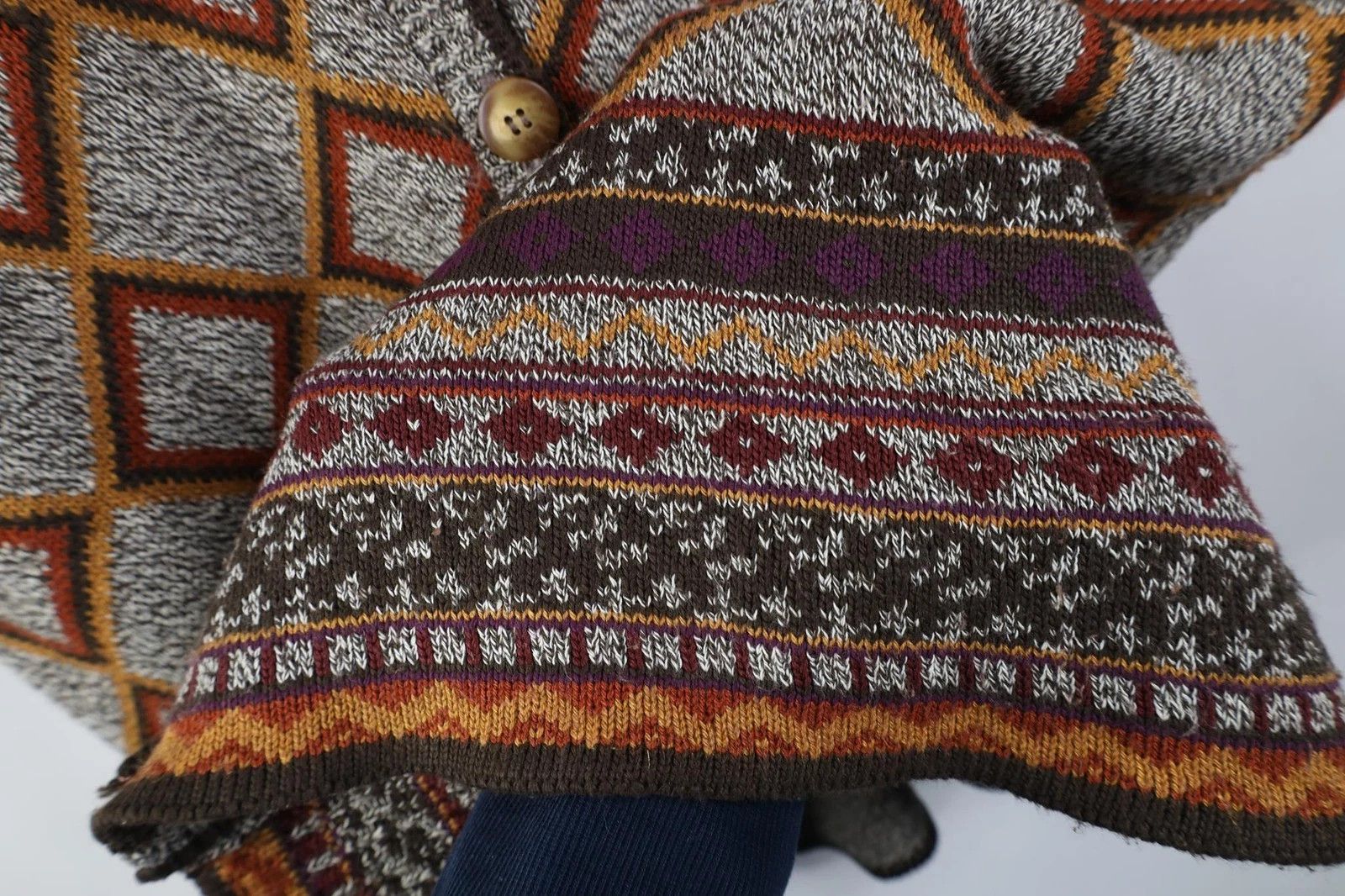 Vintage Vintage 70s Modern Diamond Fair Isle Knit Sweater Vest USA Size XXL / US 16-18 / IT 52-54 - 5 Thumbnail