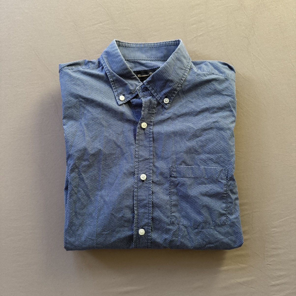 Massimo Dutti Massimo Dutti Finest Fabric Chambray Patterned Shirt Size US M / EU 48-50 / 2 - 1 Thumbnail
