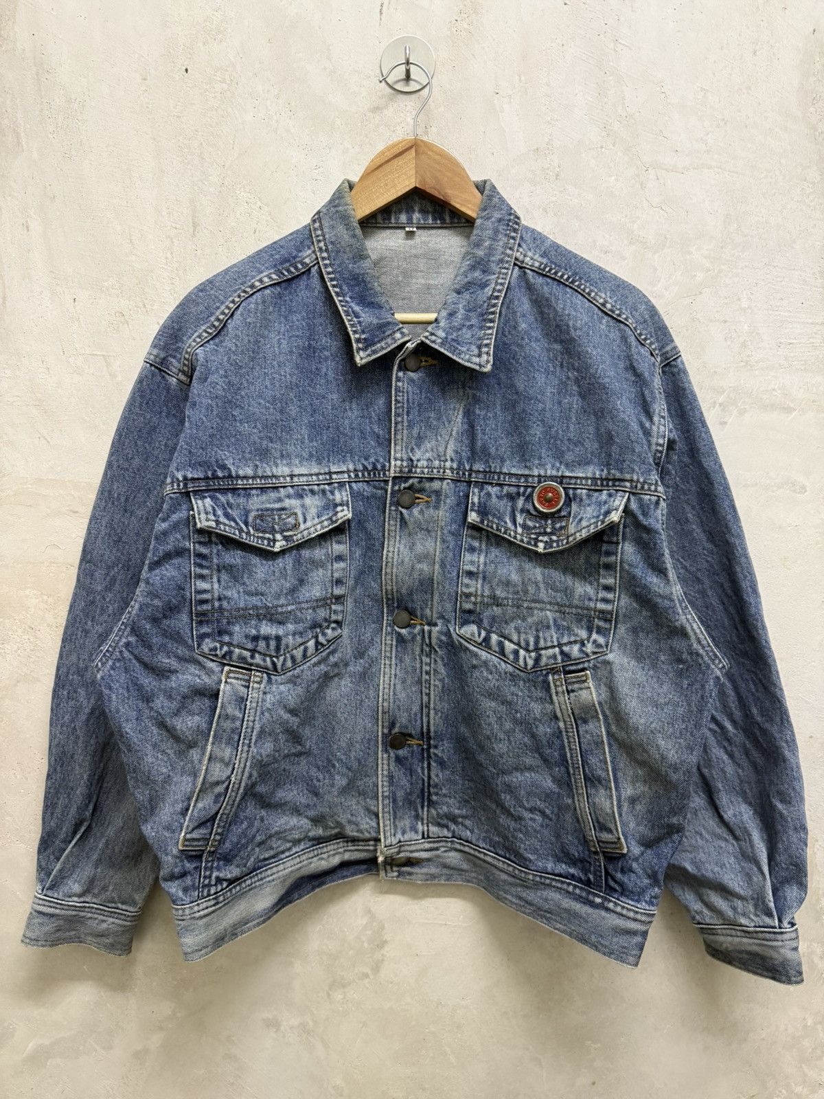 Vintage Fusele Jeans Blue Denim Jean Trucker Jacket